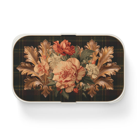 Briarwood Floral Bento Lunch Box — Vintage Tartan Botanical Design