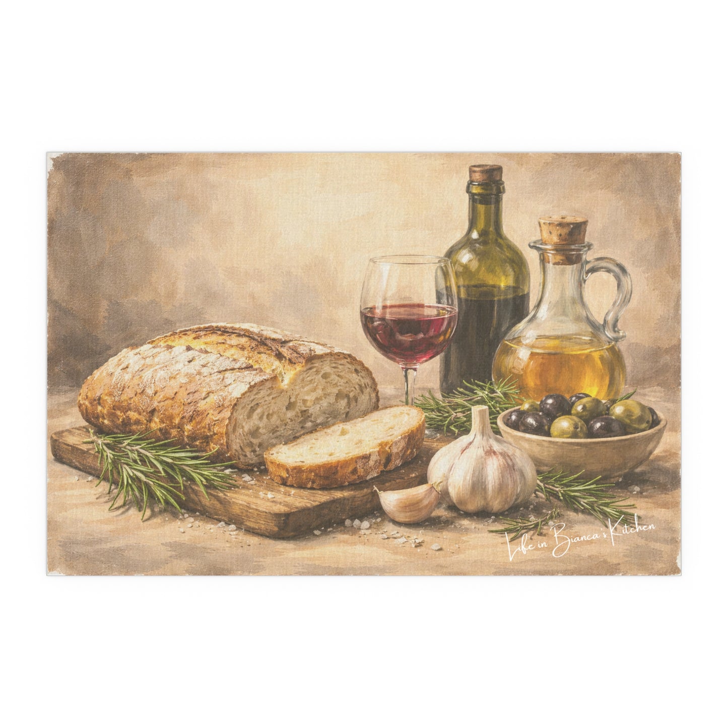Rustic Bread Still Life (Silk Poster )  | La Tavola Rustica