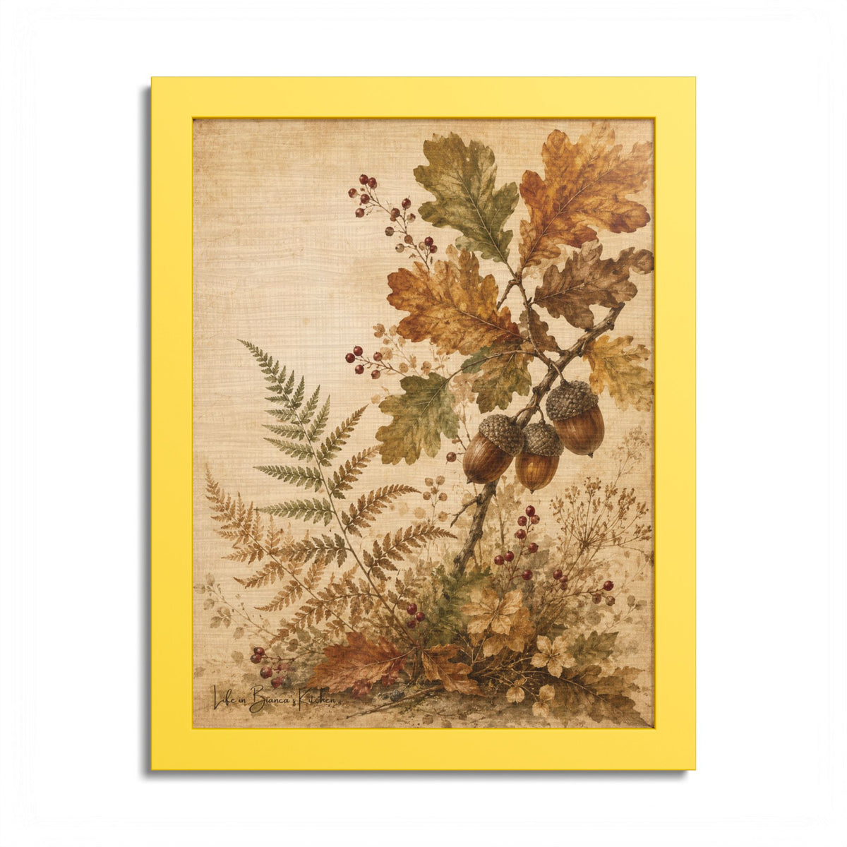 Fall Fronds II — Framed Autumn Botanical Art Print