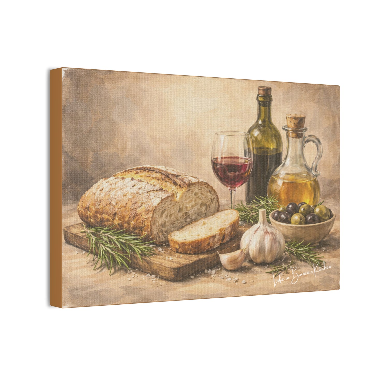 Rustic Bread Still Life (Canvas) | La Tavola Rustica