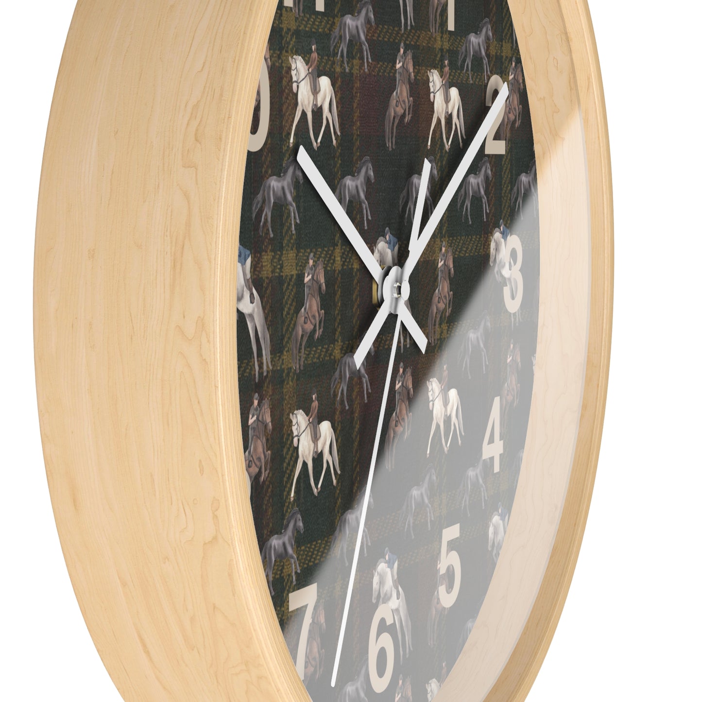 Briarwood Equestrian Wall Clock — Horse & Heritage Tartan Design