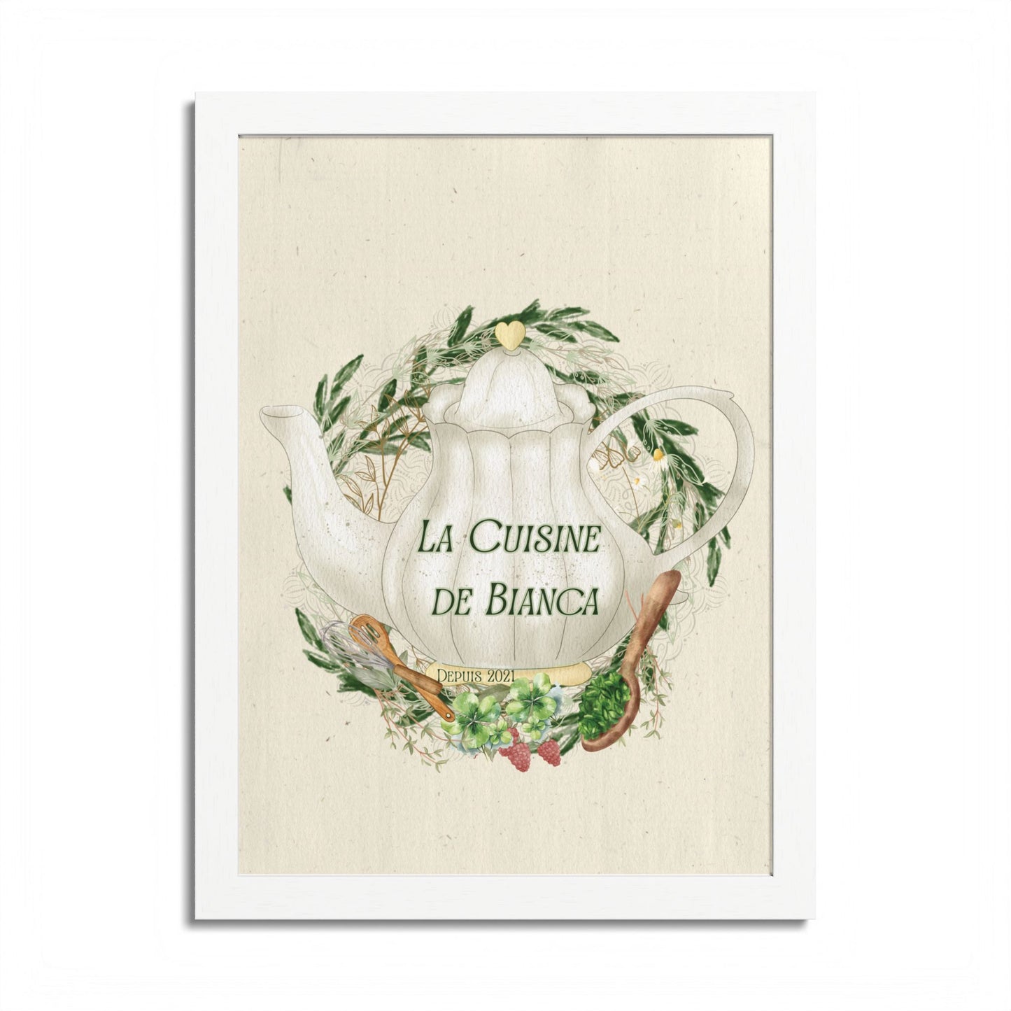 La Cuisine de Bianca Crest Print | French Kitchen Wall Art