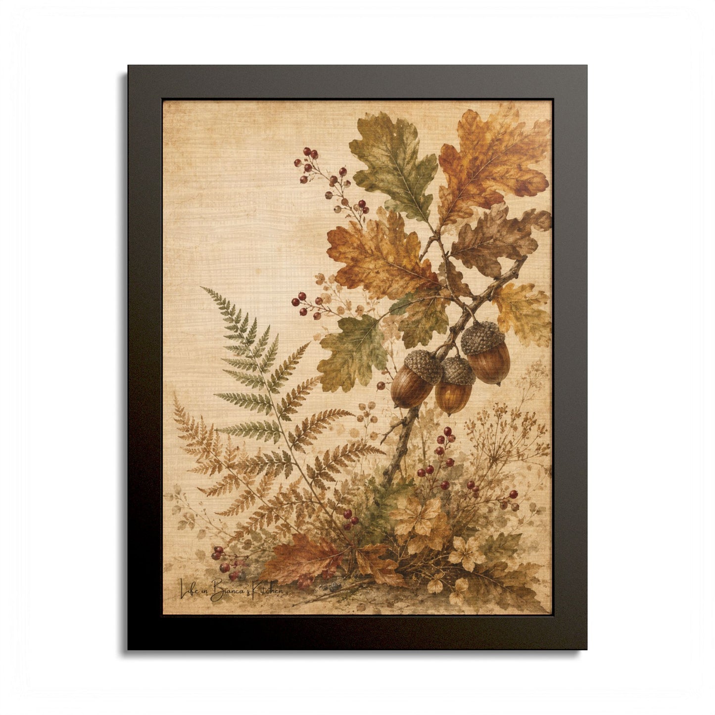 Fall Fronds II — Framed Autumn Botanical Art Print