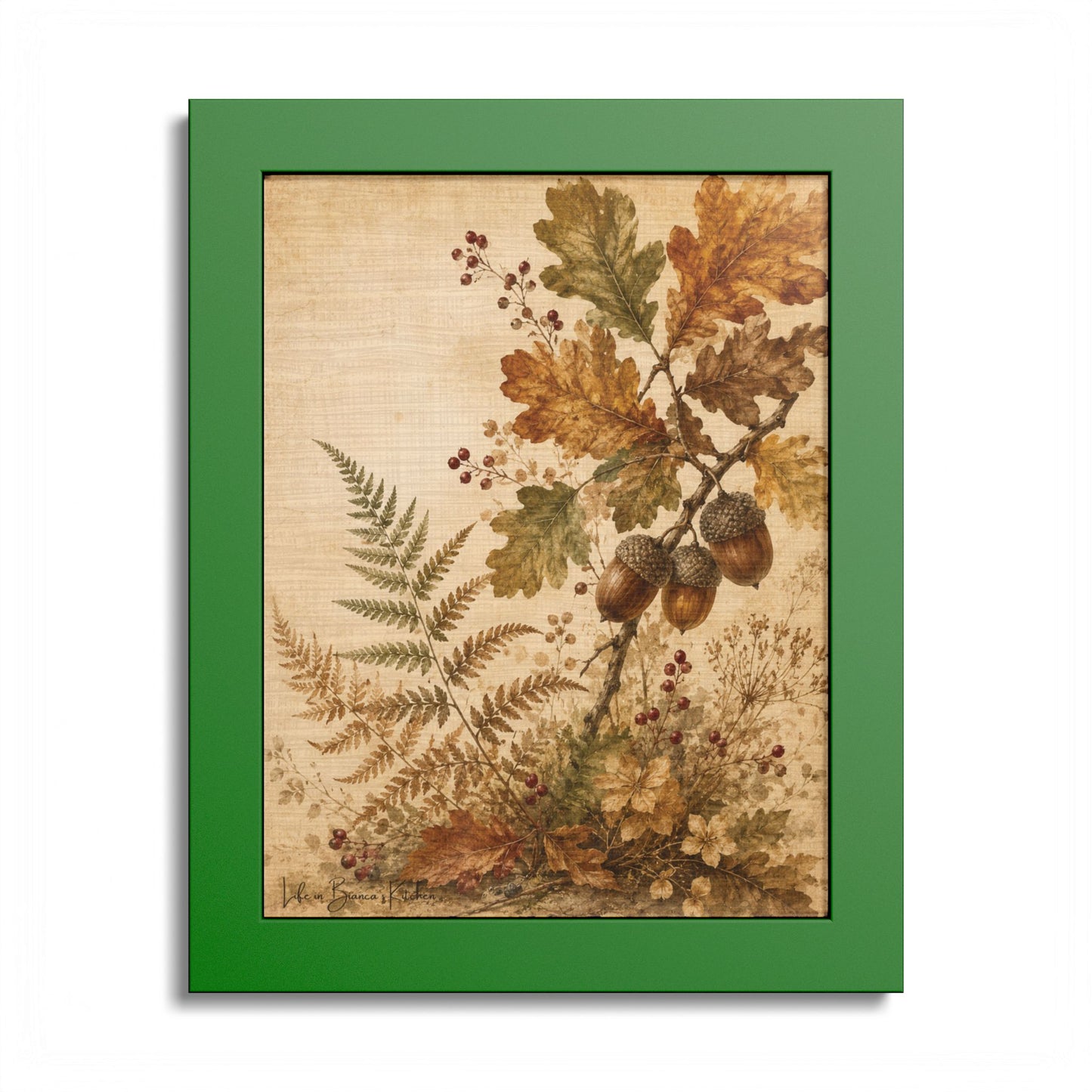 Fall Fronds II — Framed Autumn Botanical Art Print
