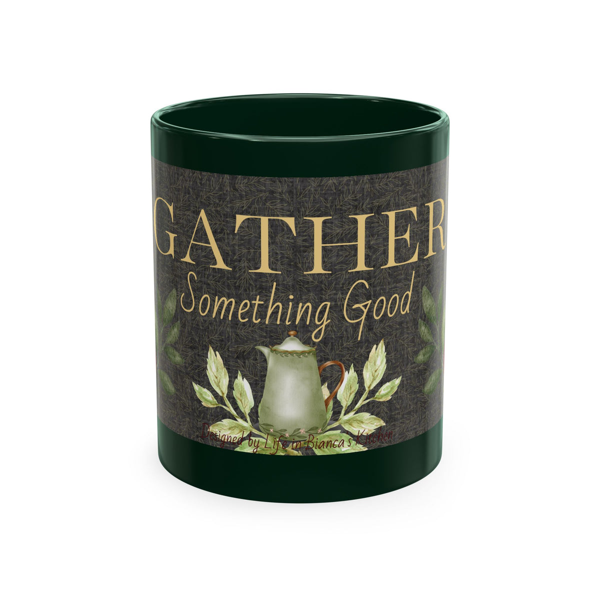 Gather Something Good Kitchen Mug — Deep Green