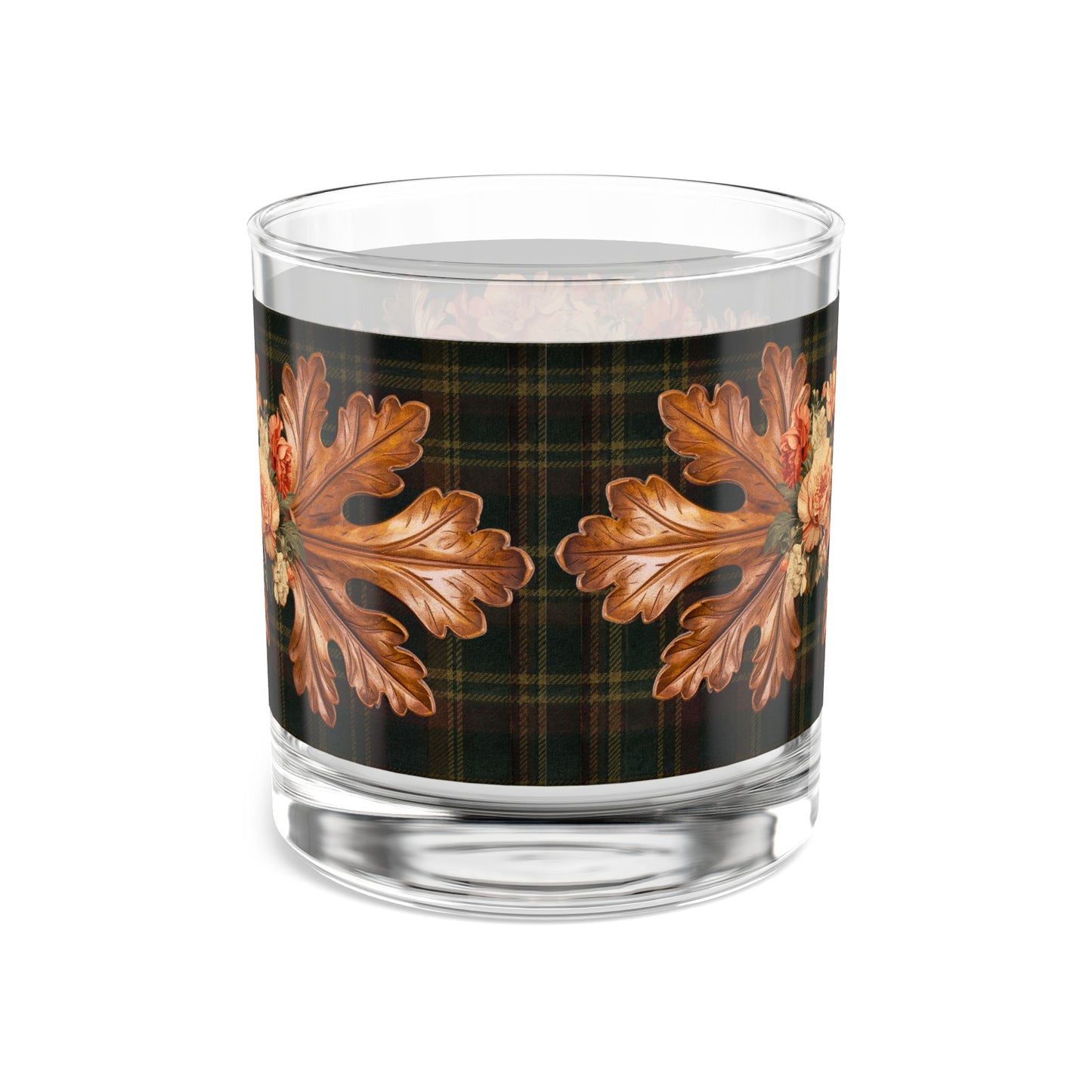 Briarwood Tartan 10 oz Rocks Glass — Heritage Plaid Whiskey Glass