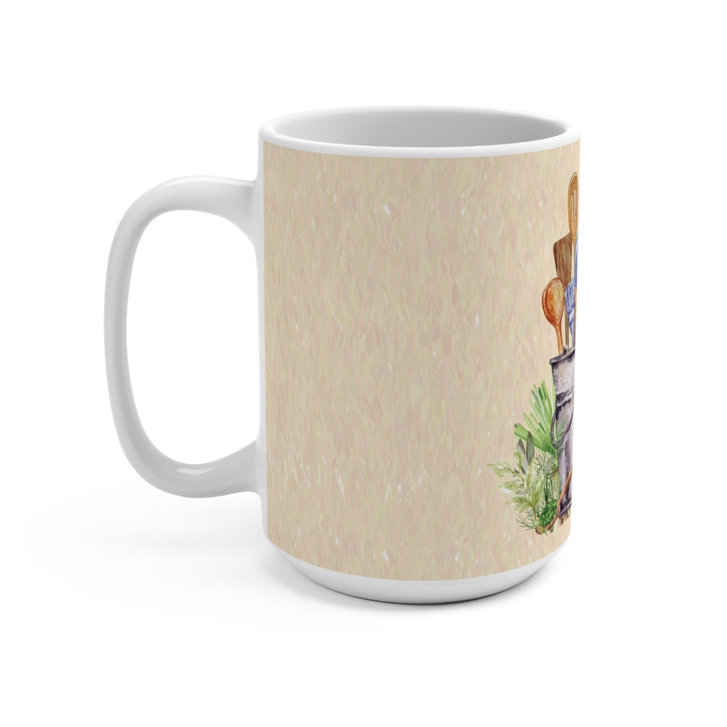 Cooking Is Love Illustrated Ceramic Mug | Cottage Kitchen Mug | Kitchen Garden Collection