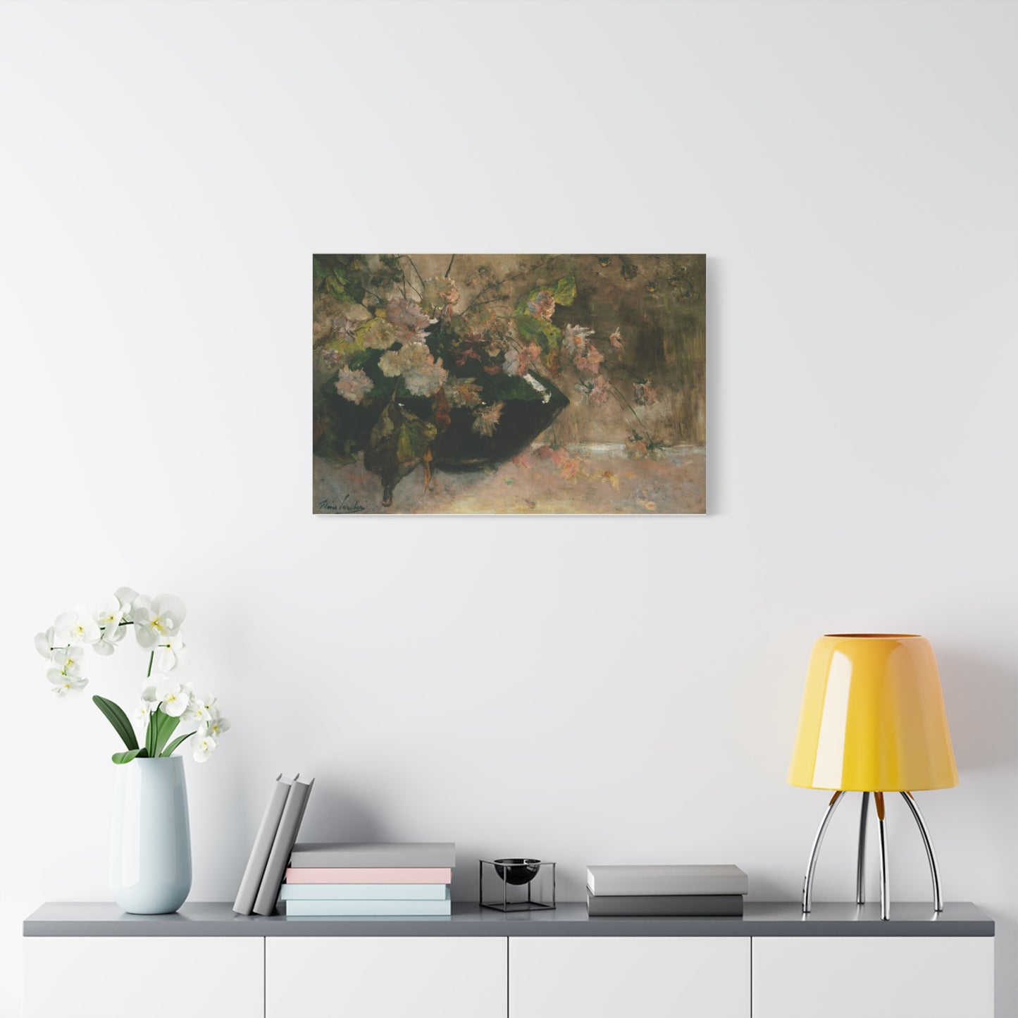 Moody Garden Flowers | Botanical Still Life Canvas Art
