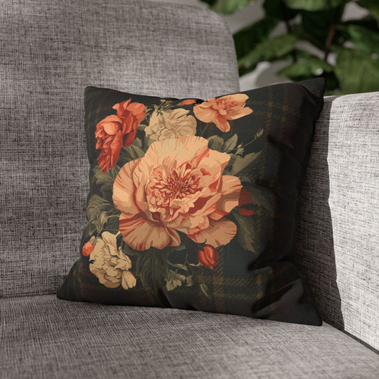 Briarwood Floral Faux Suede Decorative Pillow Cover II — 14" × 14"