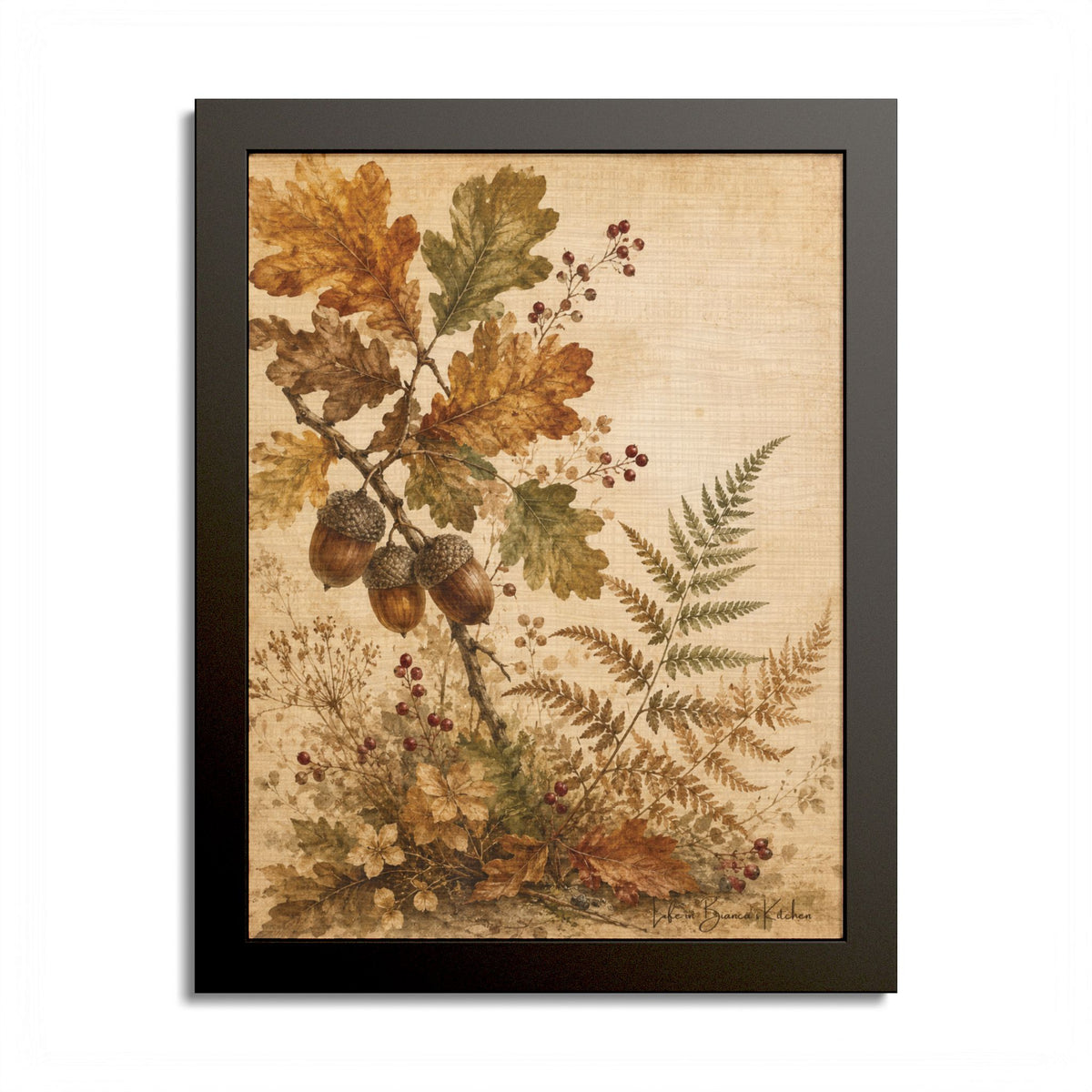 Fall Fronds I — Framed Autumn Botanical Art Print
