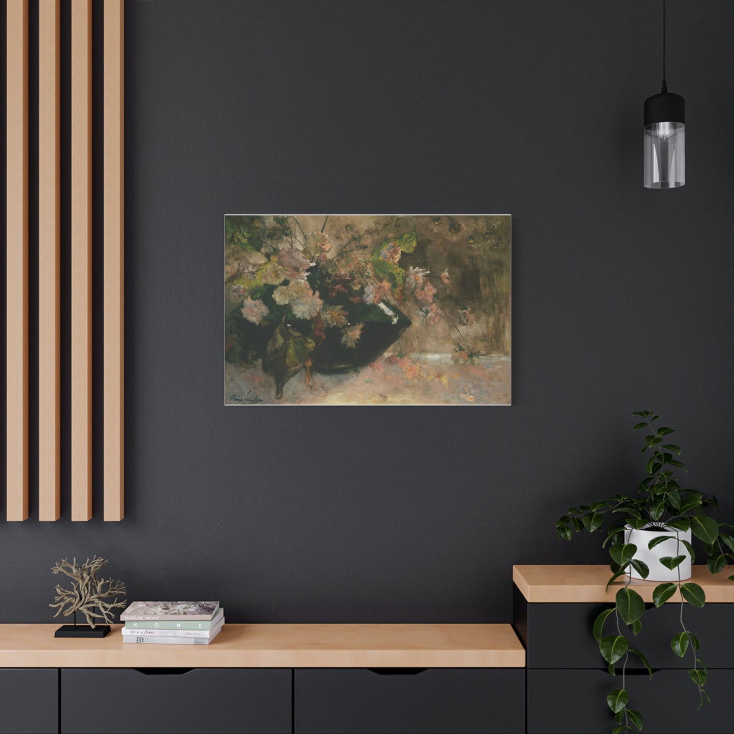Moody Garden Flowers | Botanical Still Life Canvas Art