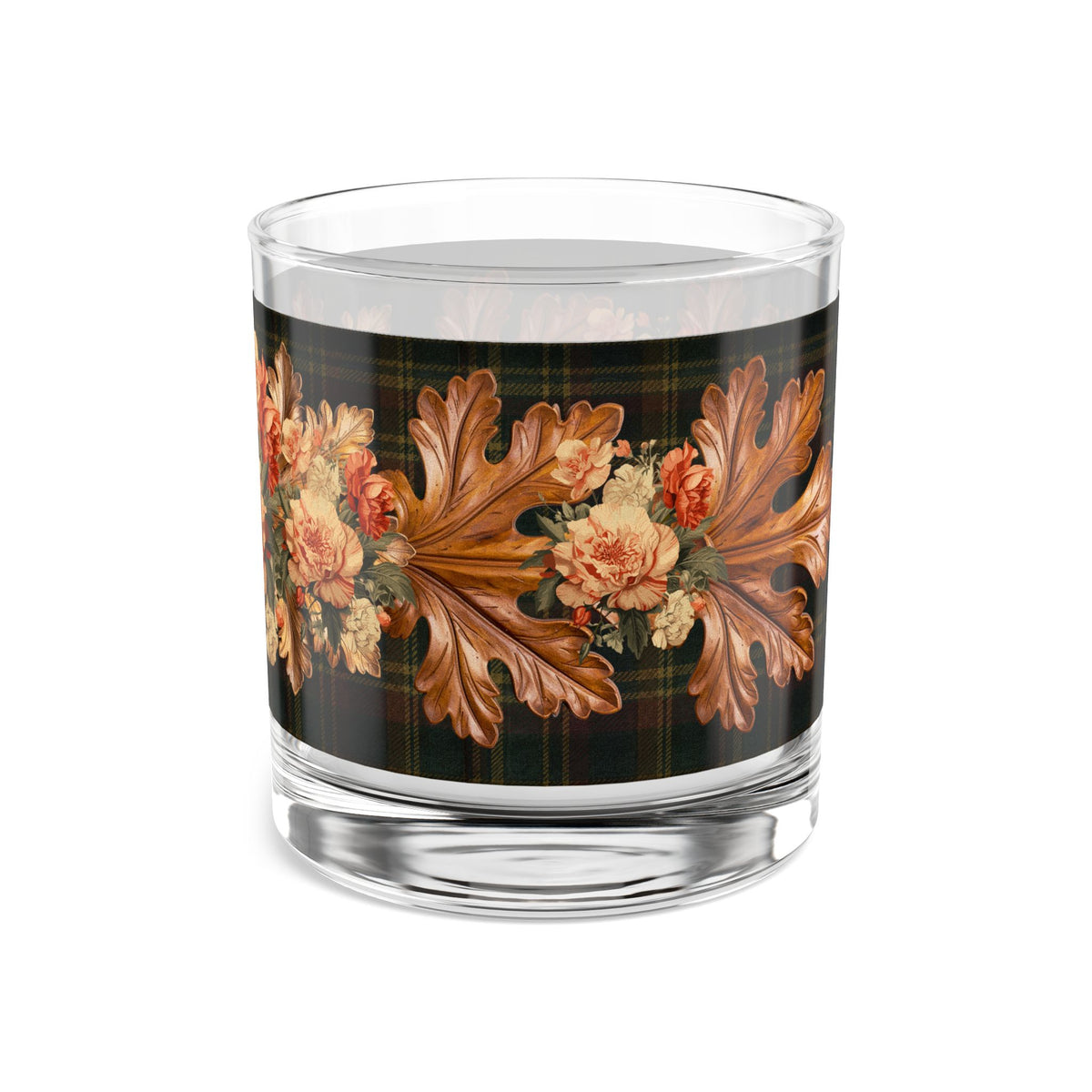 Briarwood Tartan 10 oz Rocks Glass — Heritage Plaid Whiskey Glass