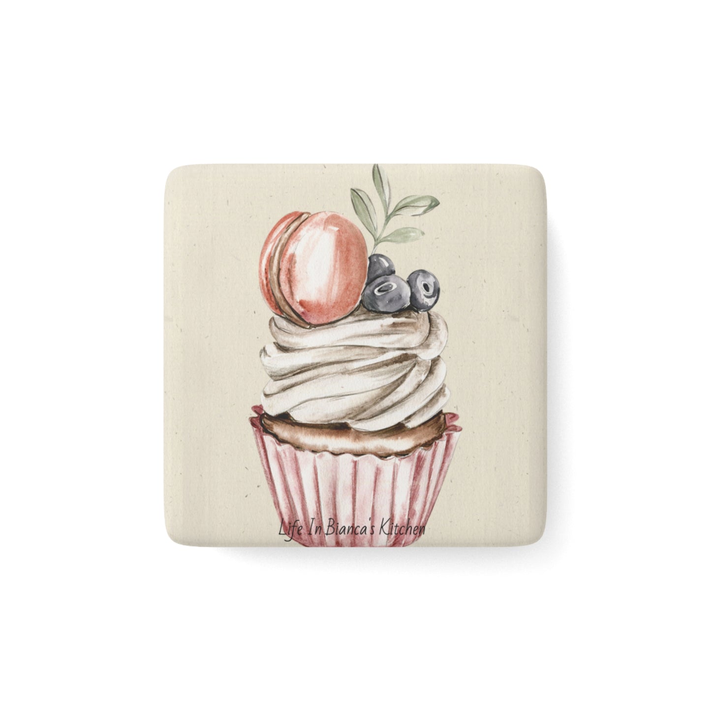 Garden Party Cupcake Porcelain Square Magnet