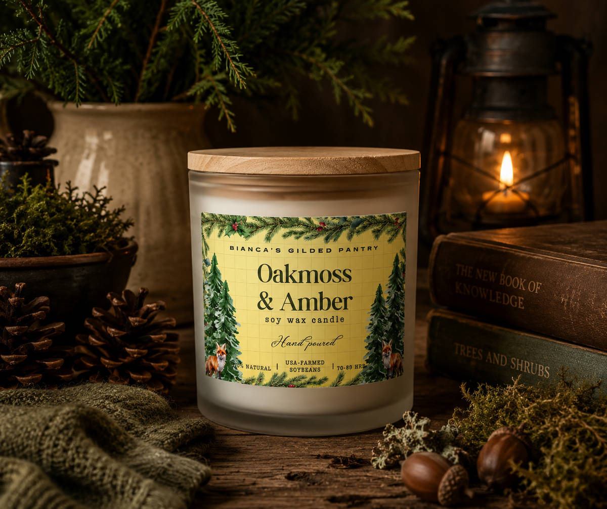 *LIMITED EDITION* Oakmoss & Amber Soy Candle | Cozy Woodland Candle for Fall 11oz