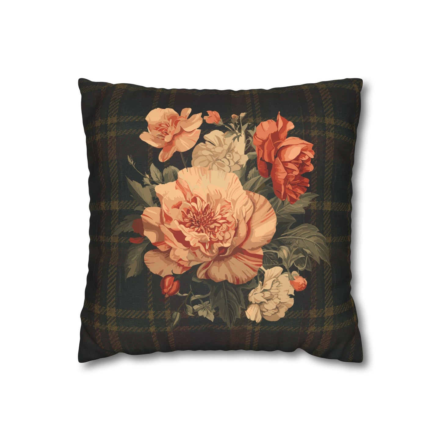 Briarwood Floral Faux Suede Decorative Pillow Cover I — 14" × 14"