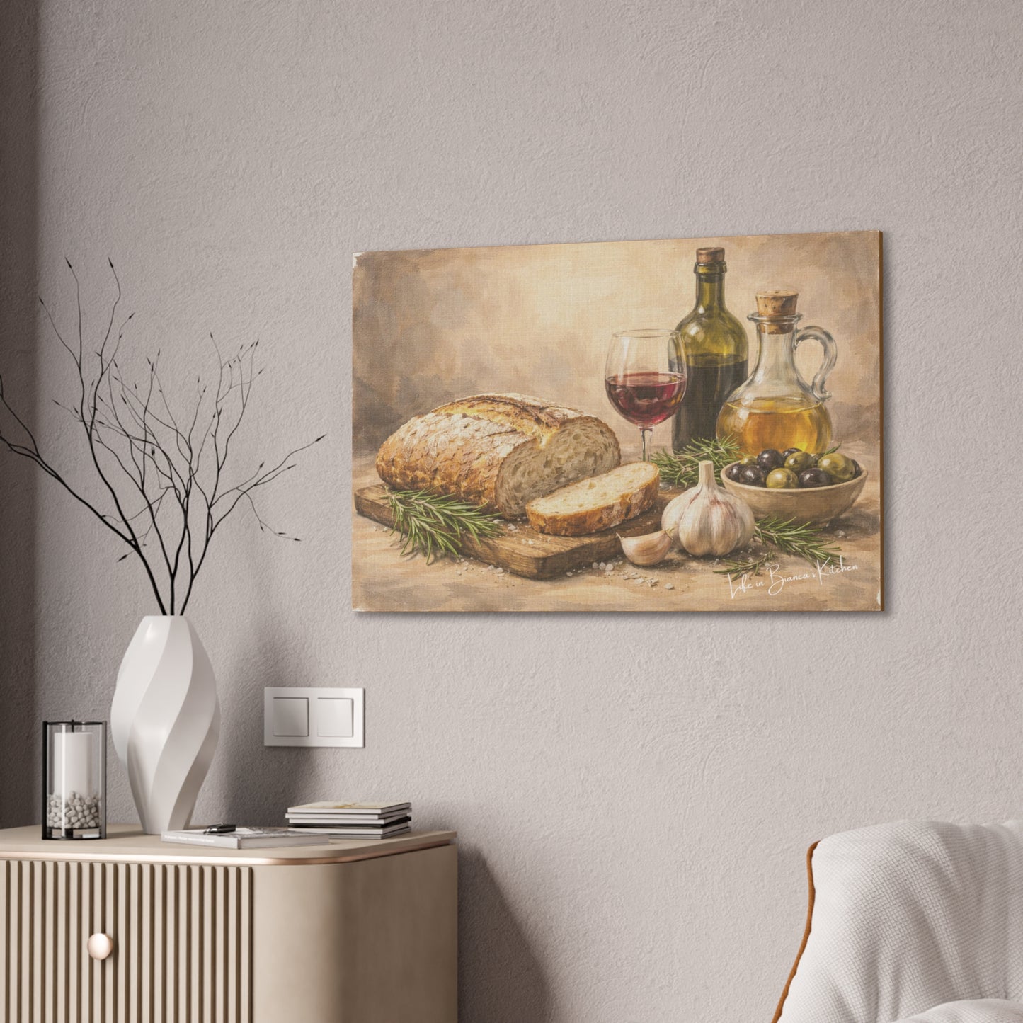 Rustic Bread Still Life (Canvas) | La Tavola Rustica