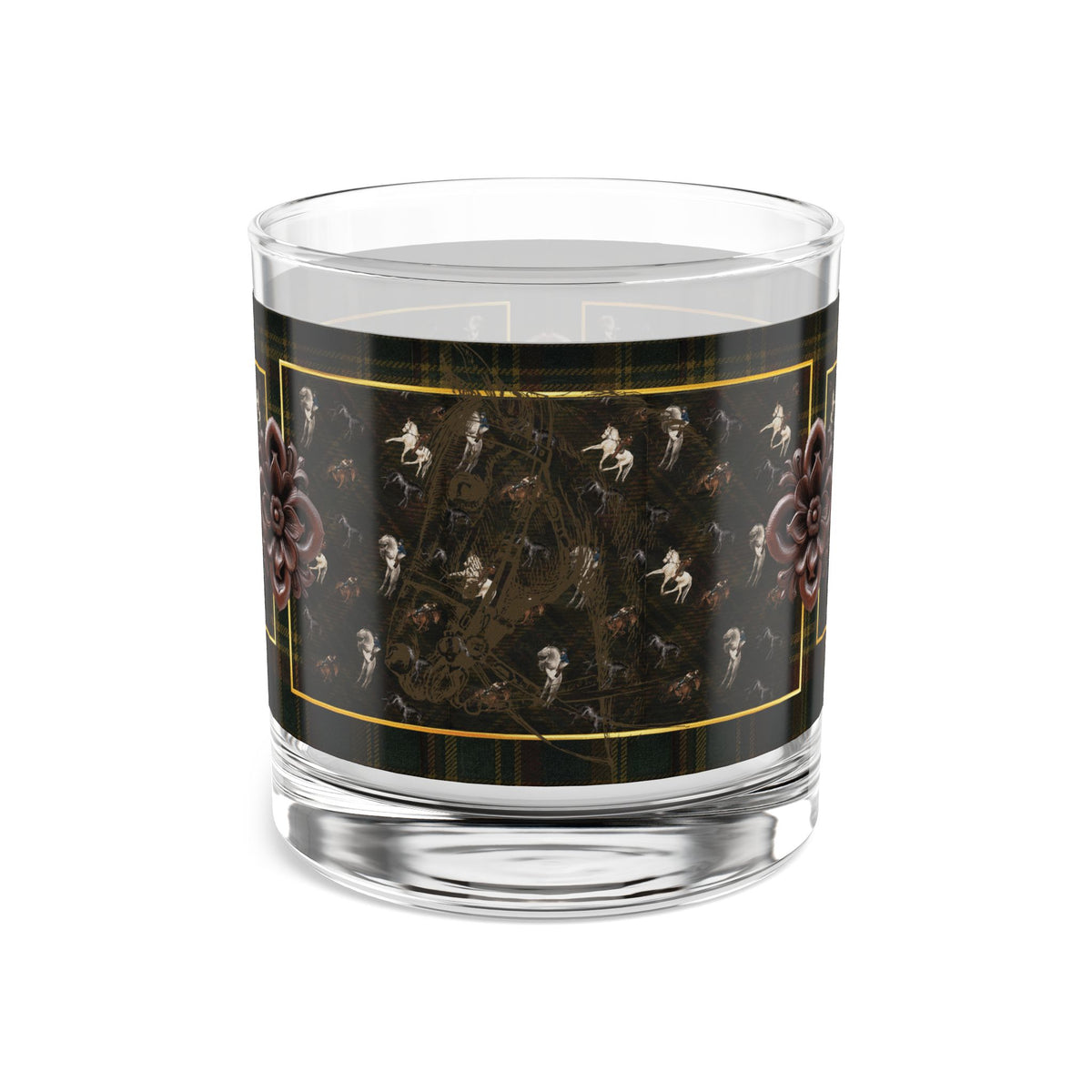 Briarwood Equestrian Rocks Glass — Horse & Heritage Tartan, 10 oz