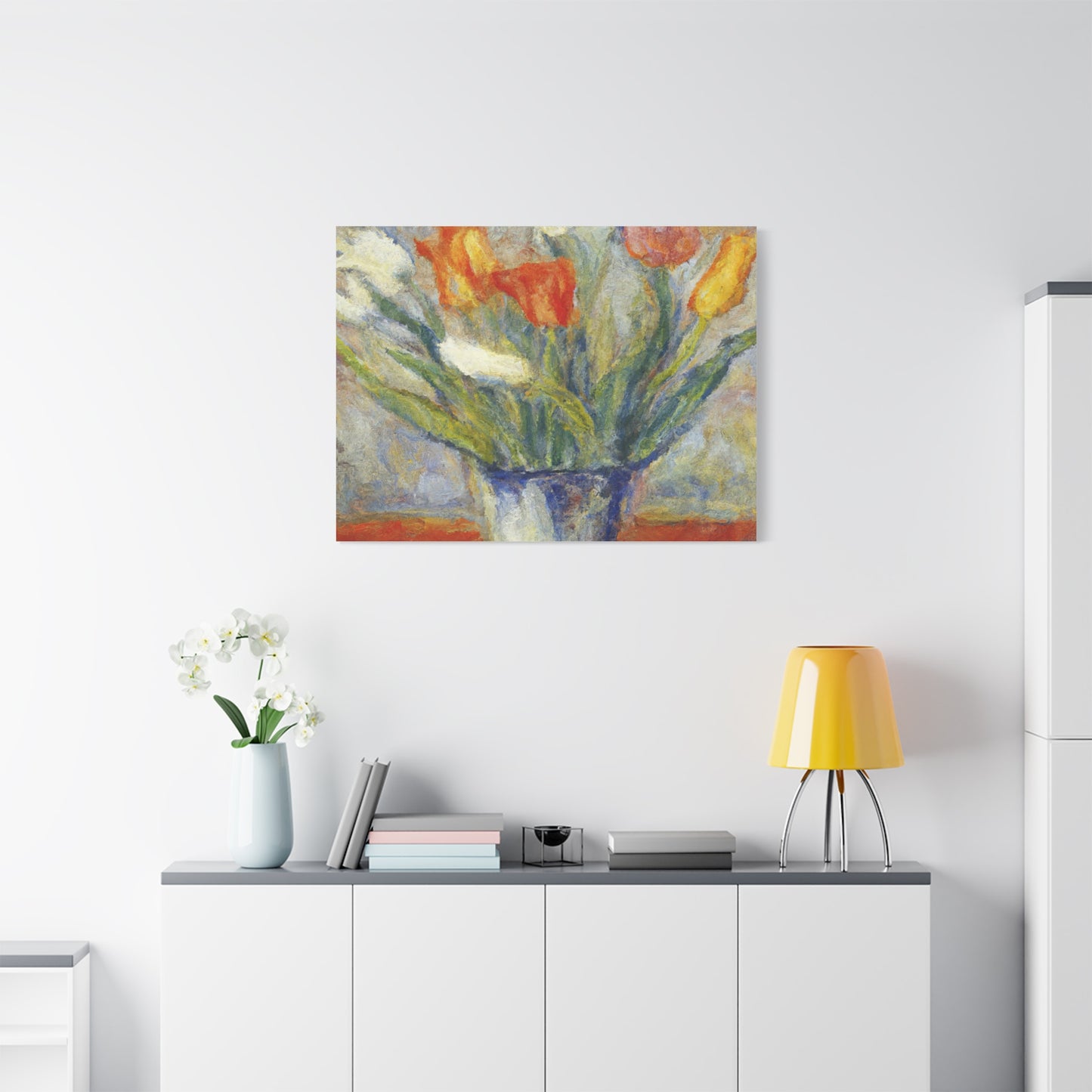 Spring Tulips in Bloom | Botanical Still Life Canvas Art