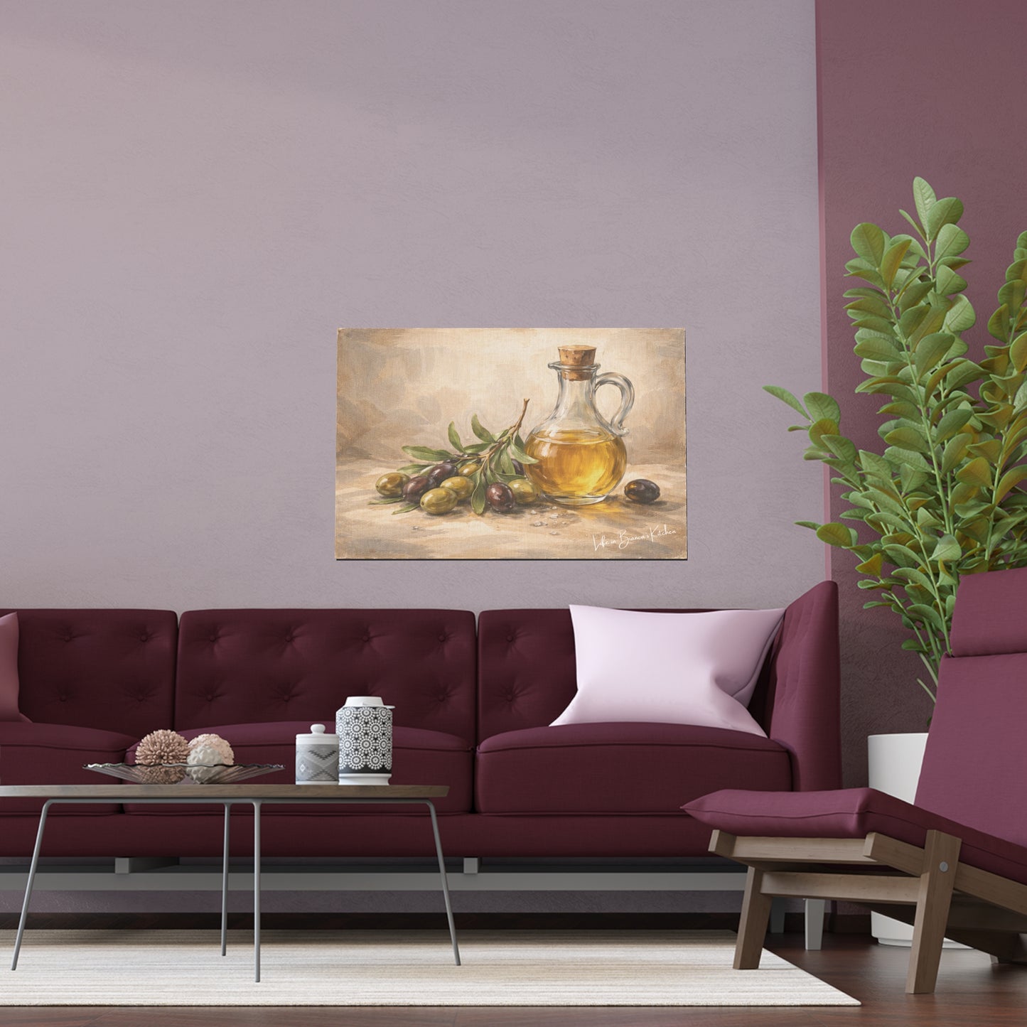 Rustic Olives Still Life (Silk Poster )  | La Tavola Rustica