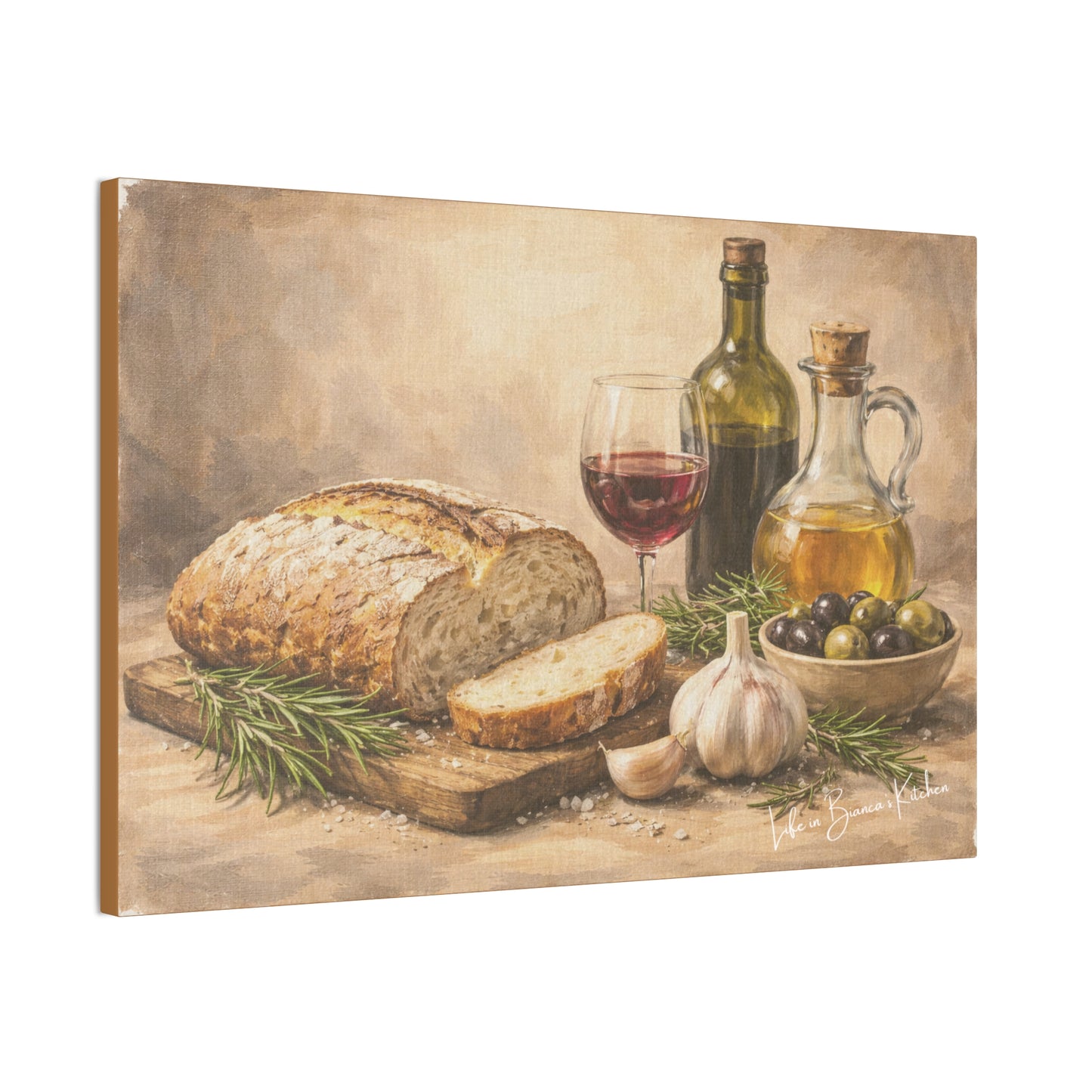 Rustic Bread Still Life (Canvas) | La Tavola Rustica