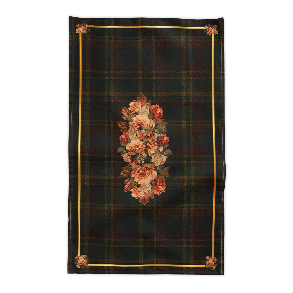 Briarwood Floral Tartan Tablecloth — Vintage Rose & Heritage Plaid