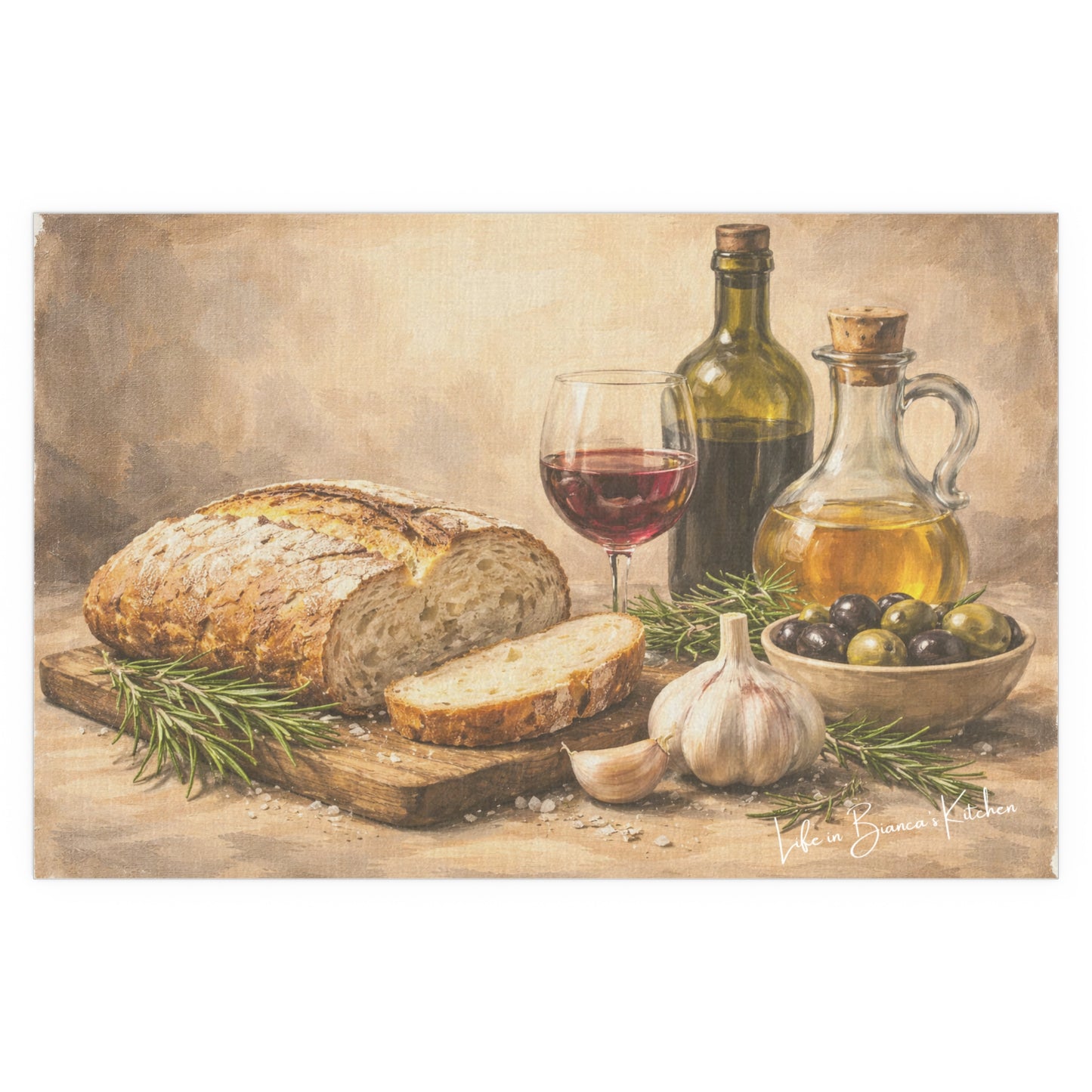 Rustic Bread Still Life (Silk Poster )  | La Tavola Rustica