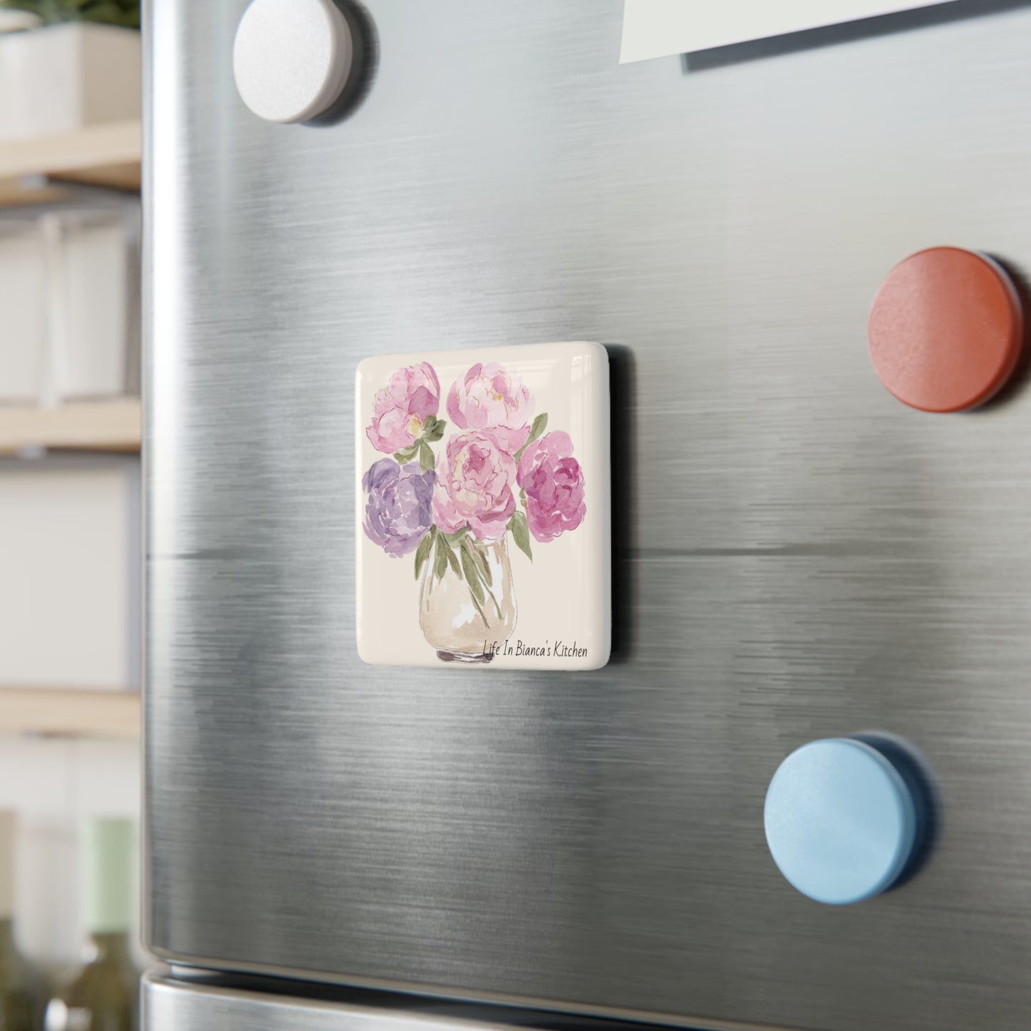 Peonies on the Kitchen Table Porcelain Magnet