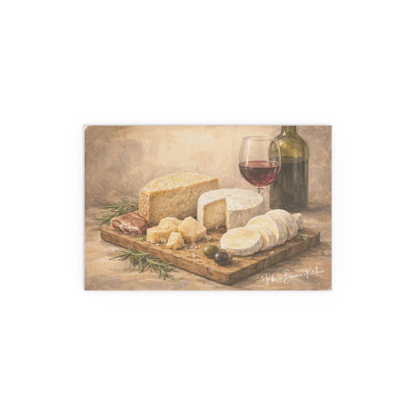 Rustic Cheese Still Life (Silk Poster )  | La Tavola Rustica