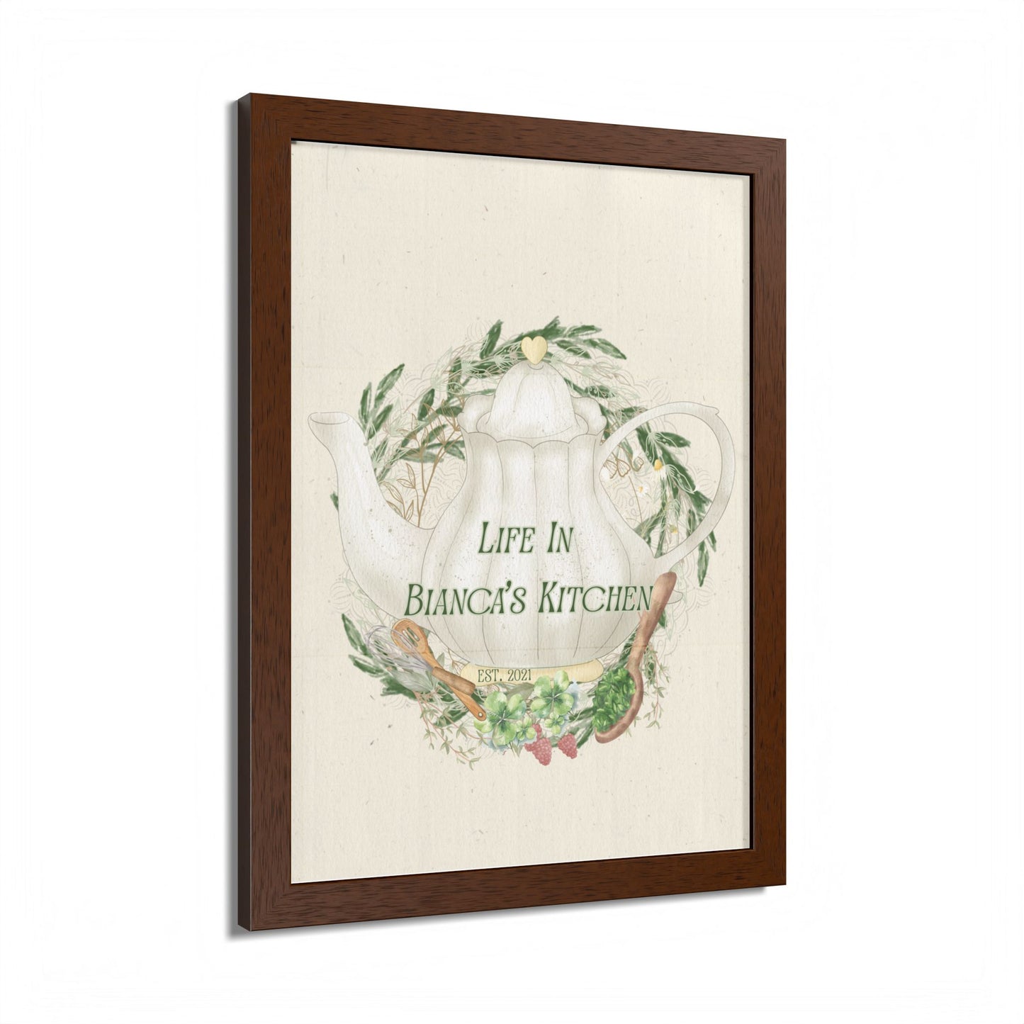 Life in Bianca’s Kitchen Framed Crest Print | Kitchen Garden Collection