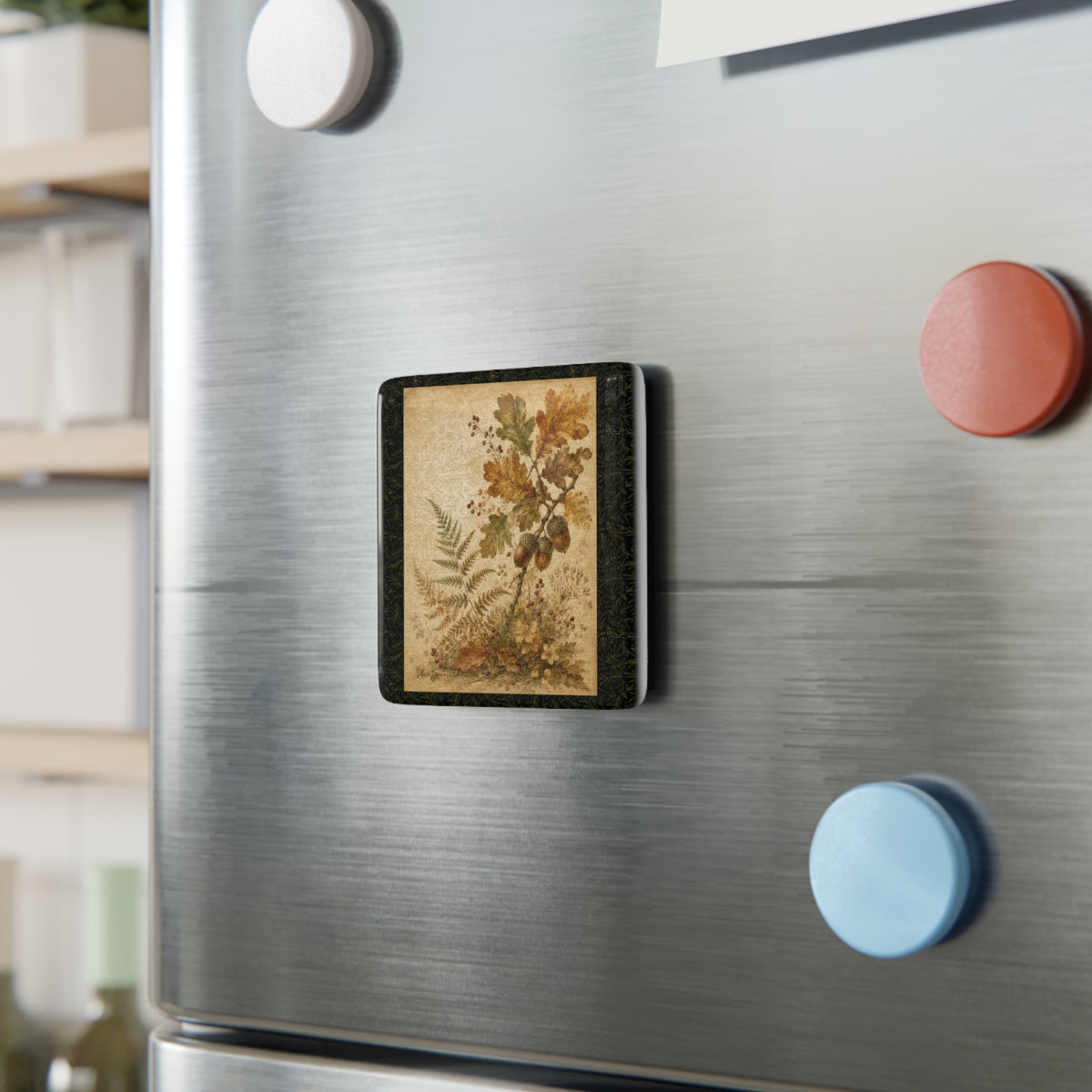 Fall Fronds II — Autumn Botanical Porcelain Magnet