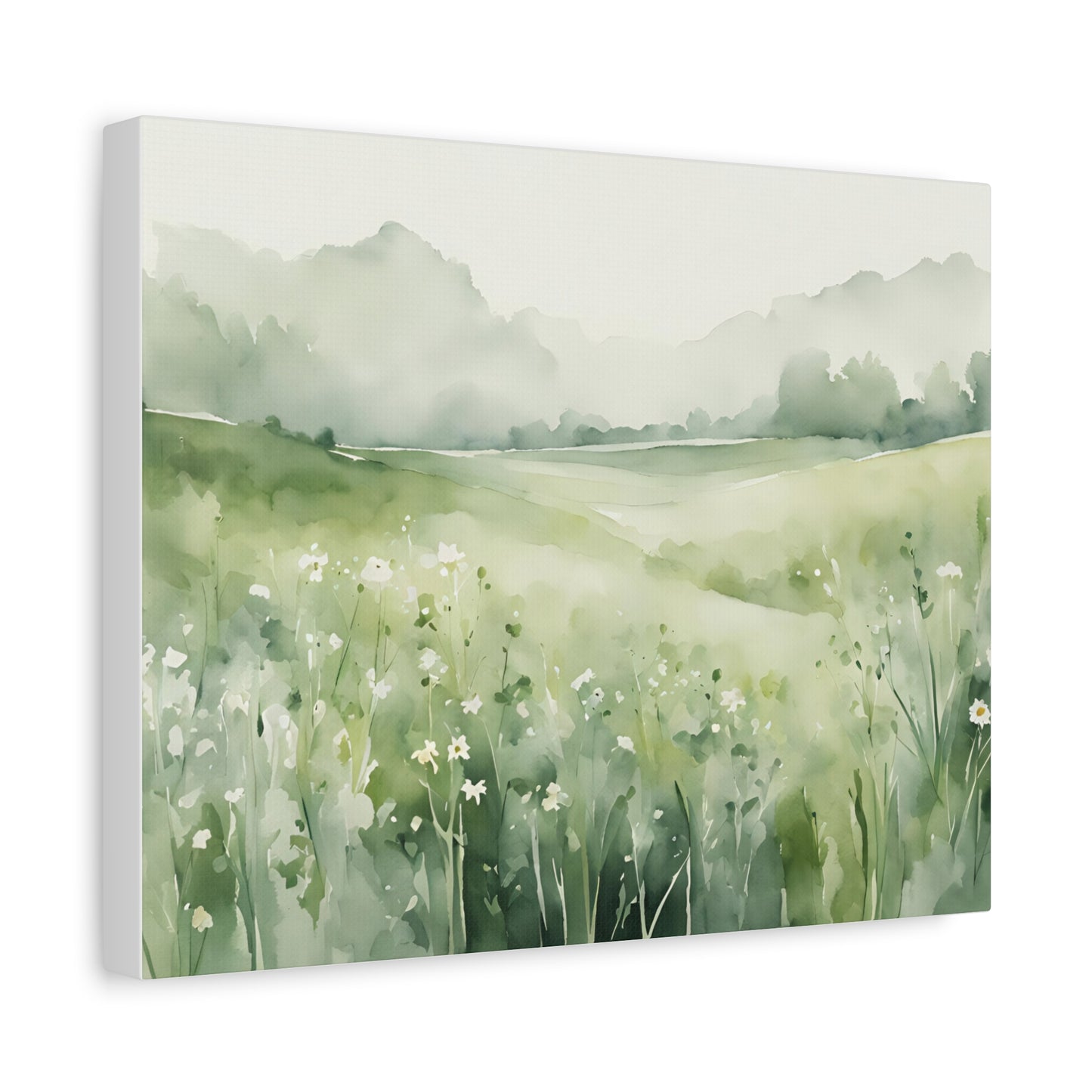 Green Meadow Light | Seasonal Landscape Canvas Art