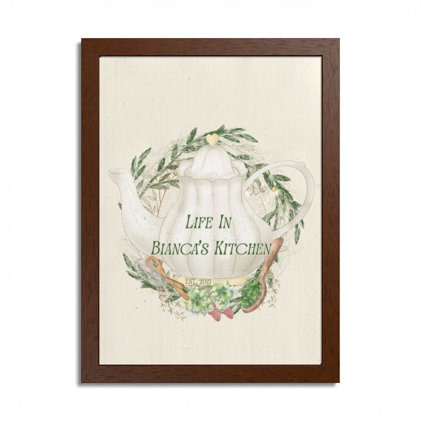 Life in Bianca’s Kitchen Framed Crest Print | Kitchen Garden Collection