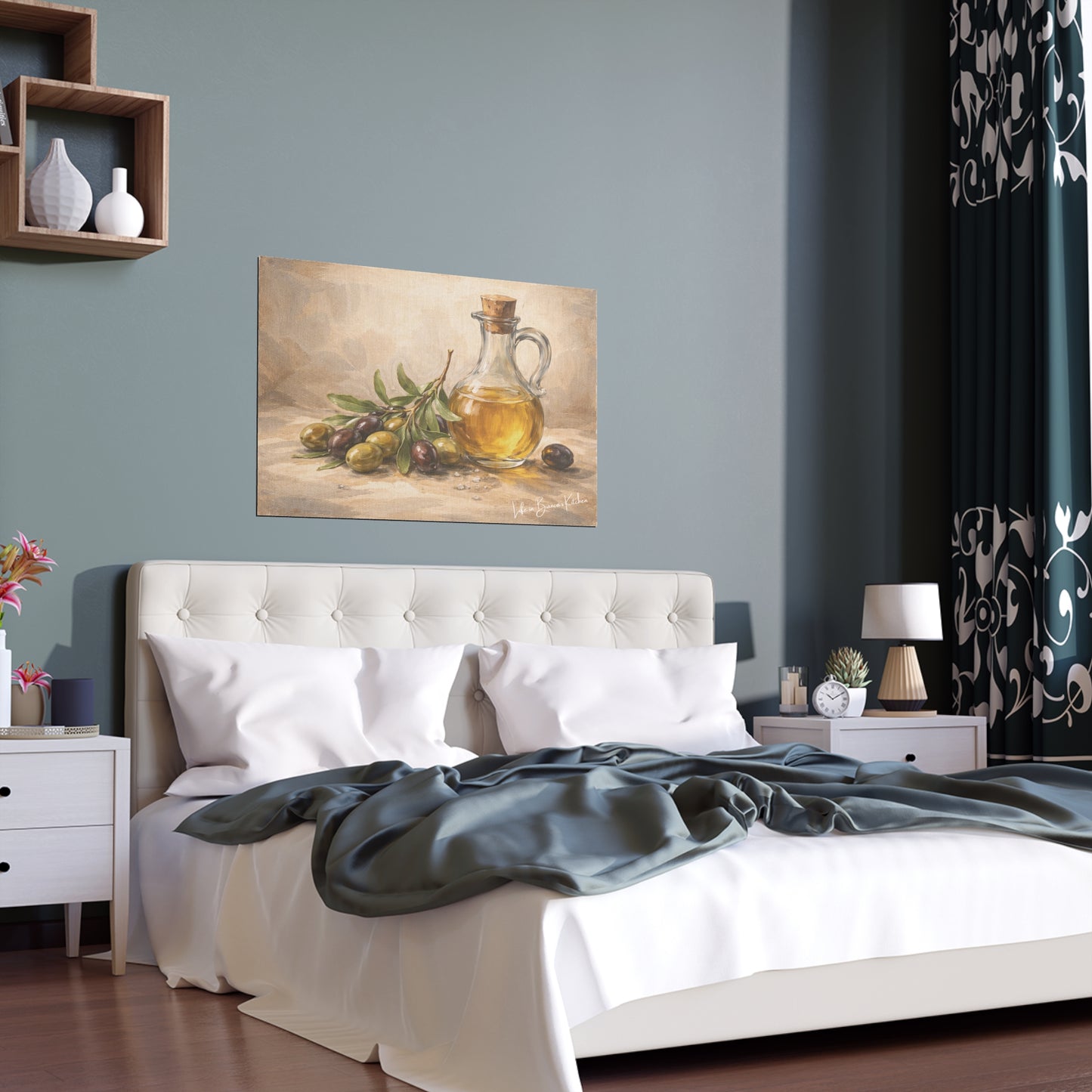 Rustic Olives Still Life (Silk Poster )  | La Tavola Rustica
