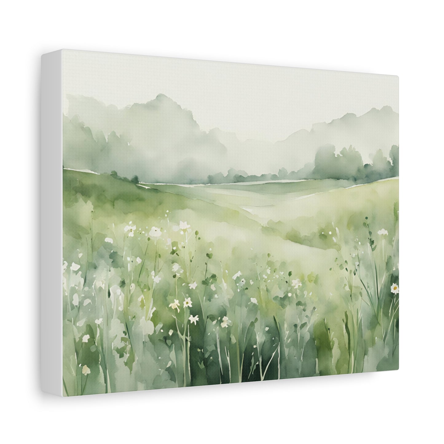 Green Meadow Light | Seasonal Landscape Canvas Art