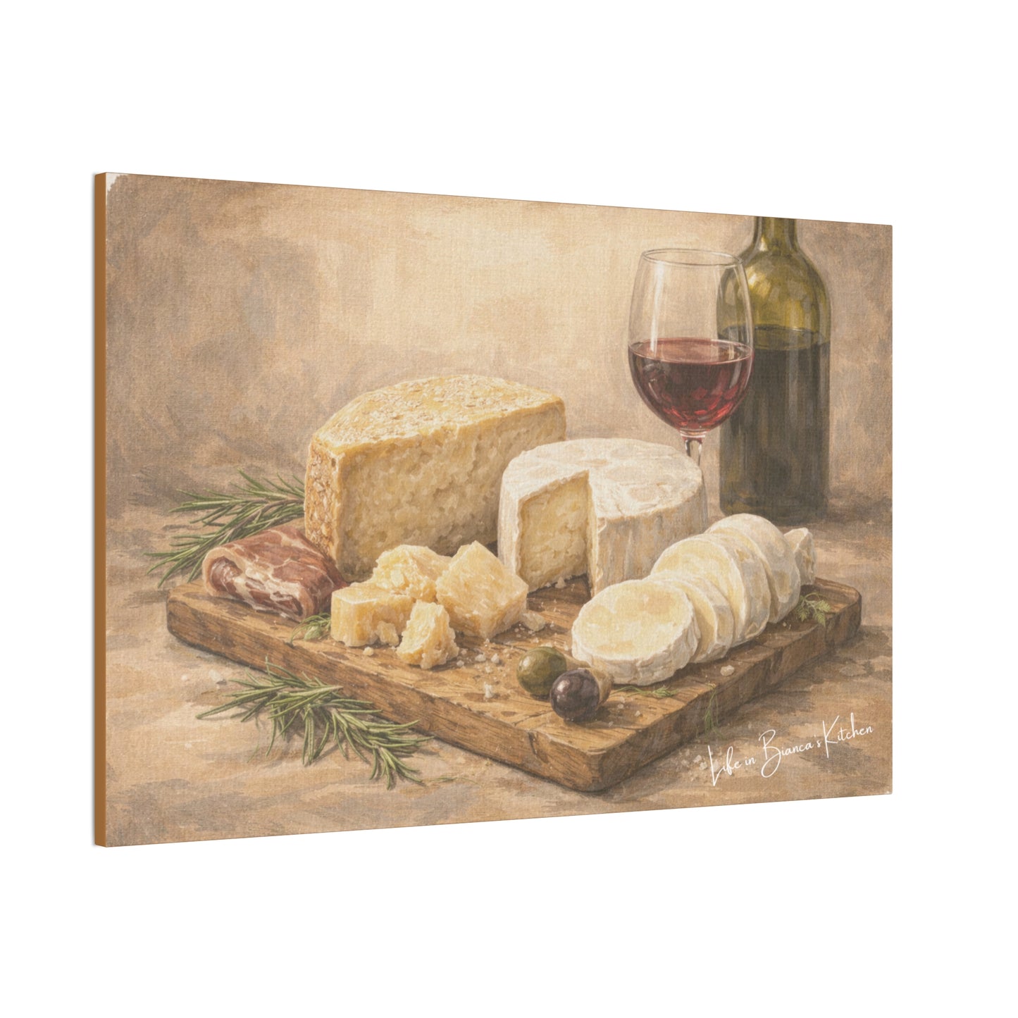 Rustic Cheese Still Life (Canvas) | La Tavola Rustica