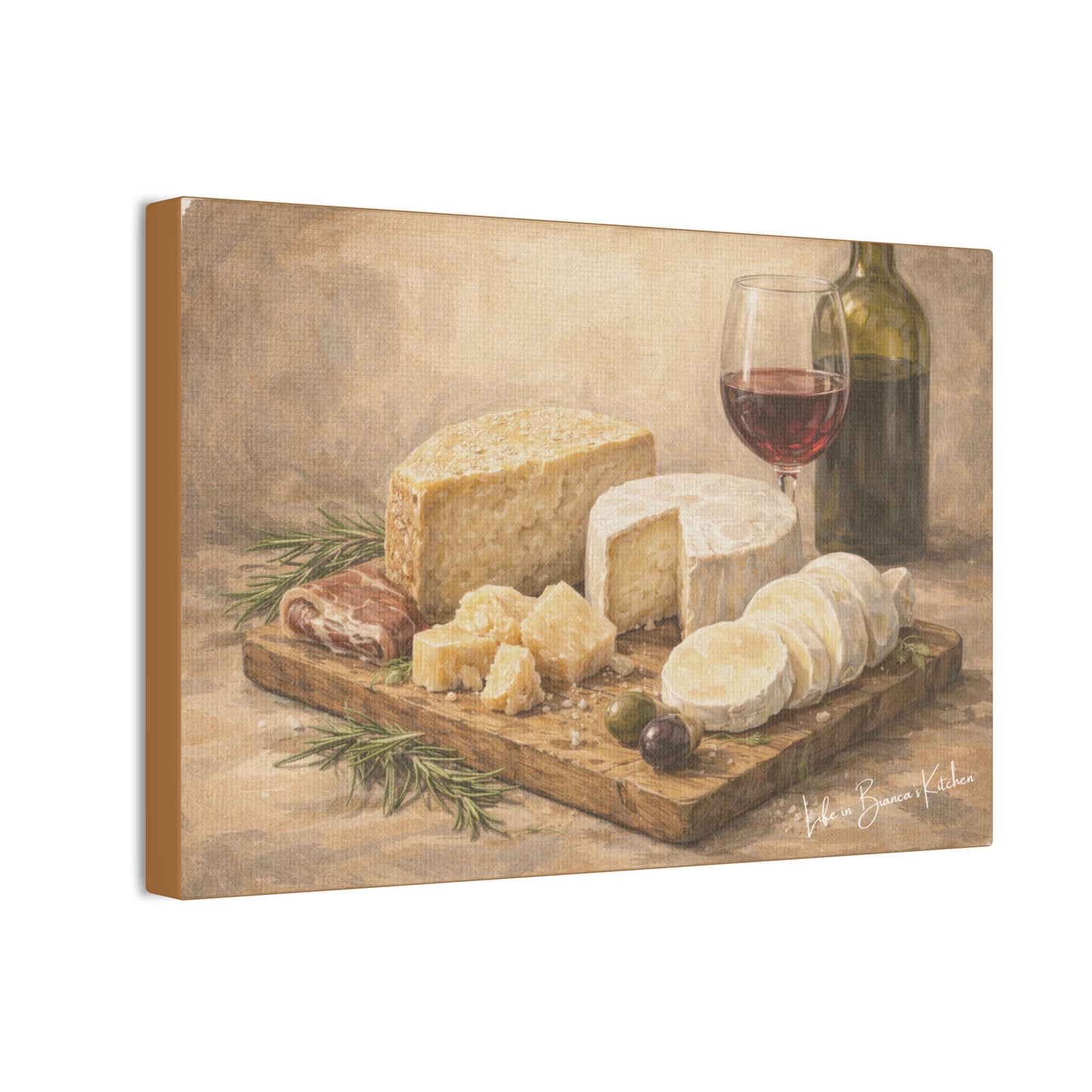 Rustic Cheese Still Life (Canvas) | La Tavola Rustica