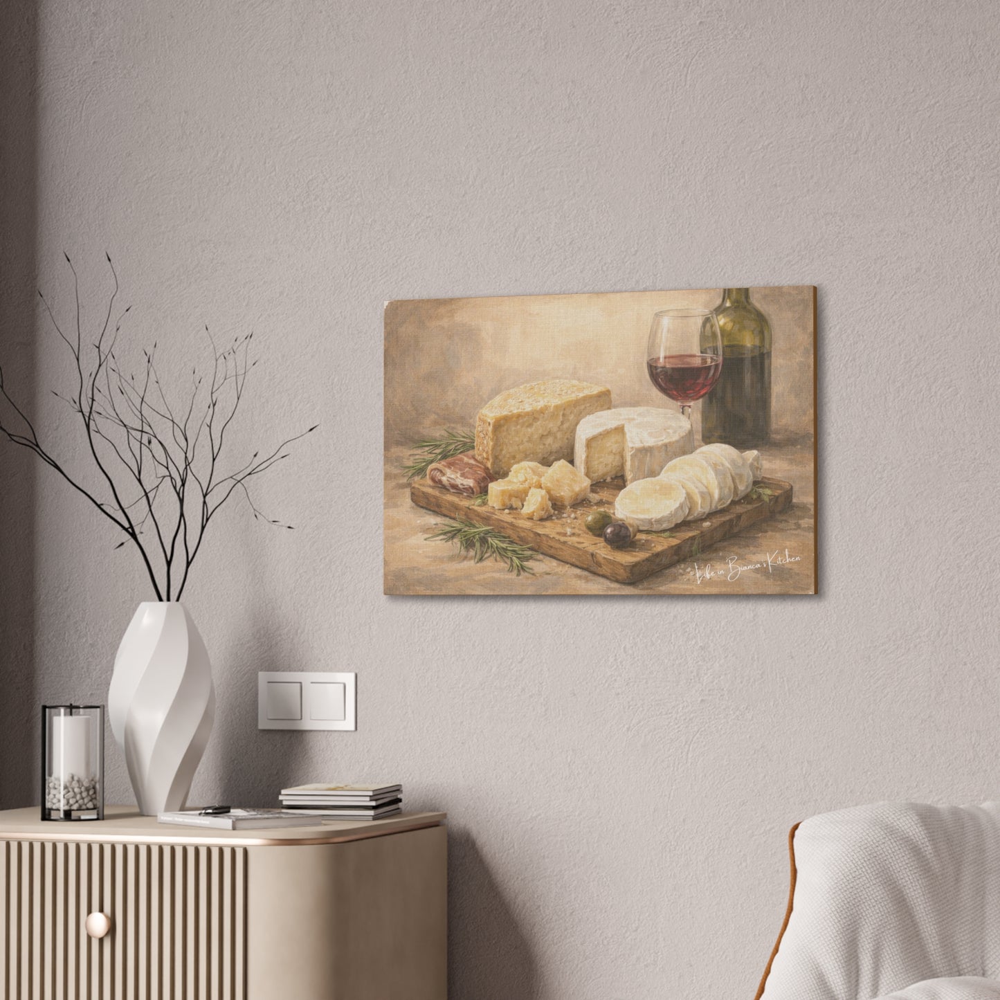 Rustic Cheese Still Life (Canvas) | La Tavola Rustica