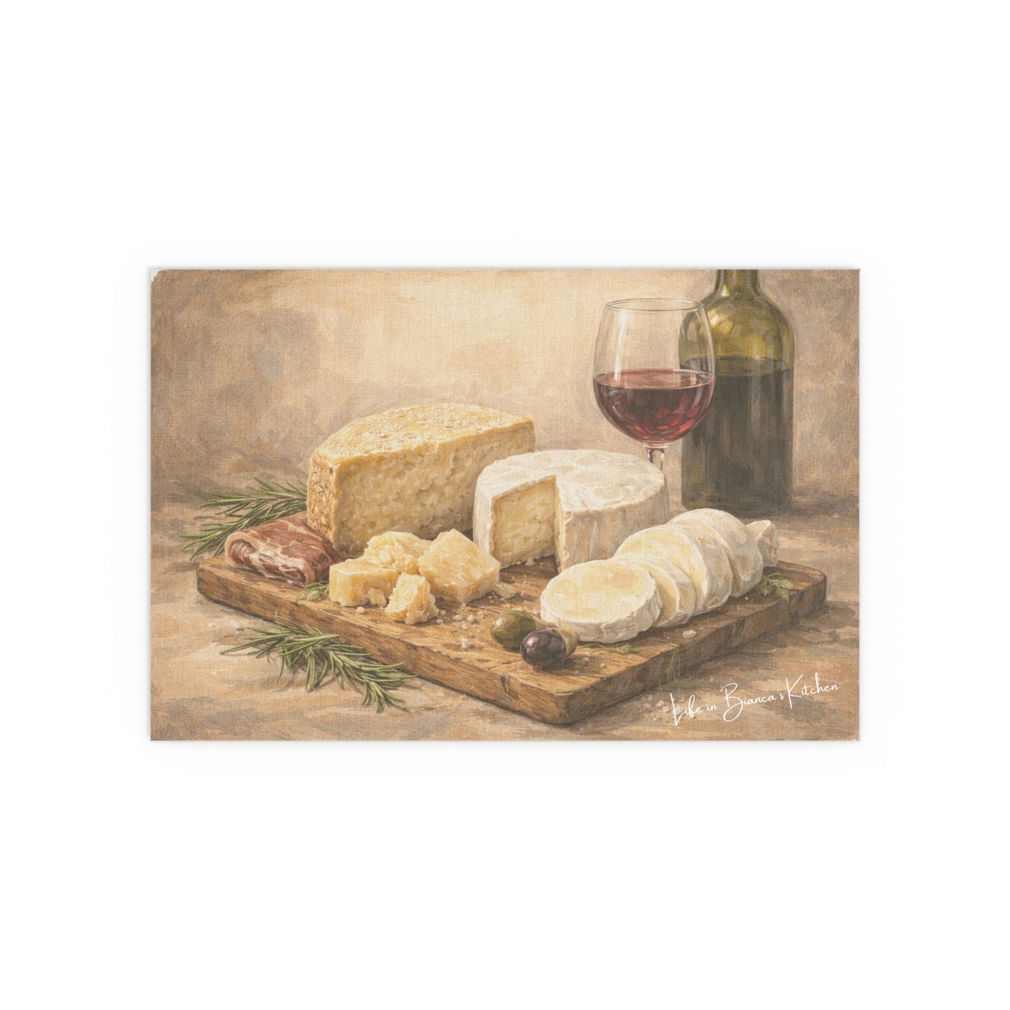 Rustic Cheese Still Life (Silk Poster )  | La Tavola Rustica