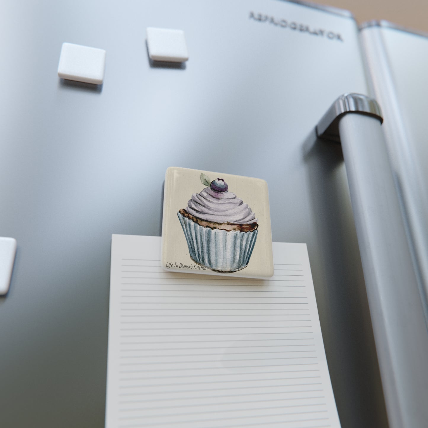 Blueberry Tea Cake Porcelain Square Magnet