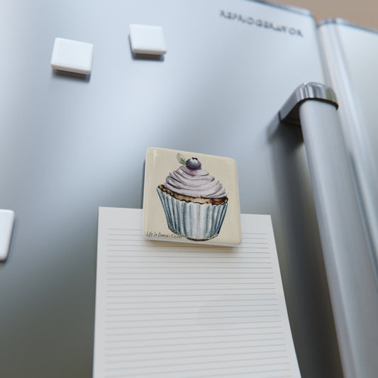 Blueberry Tea Cake Porcelain Square Magnet