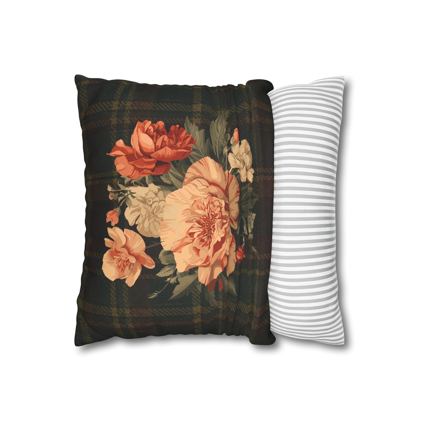 Briarwood Floral Faux Suede Decorative Pillow Cover I — 14" × 14"