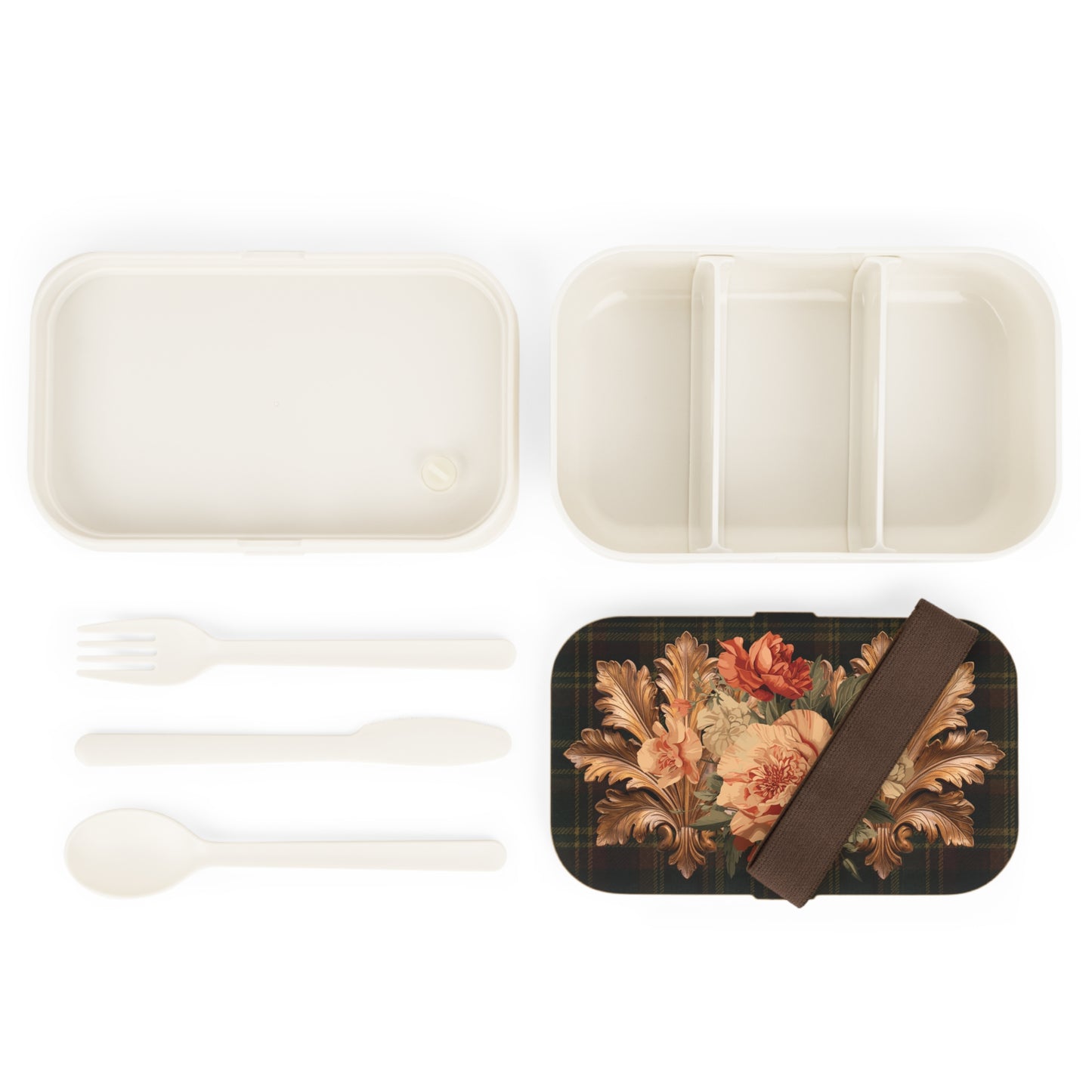 Briarwood Floral Bento Lunch Box — Vintage Tartan Botanical Design