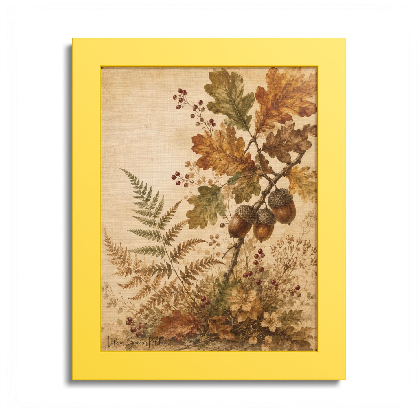 Fall Fronds II — Framed Autumn Botanical Art Print