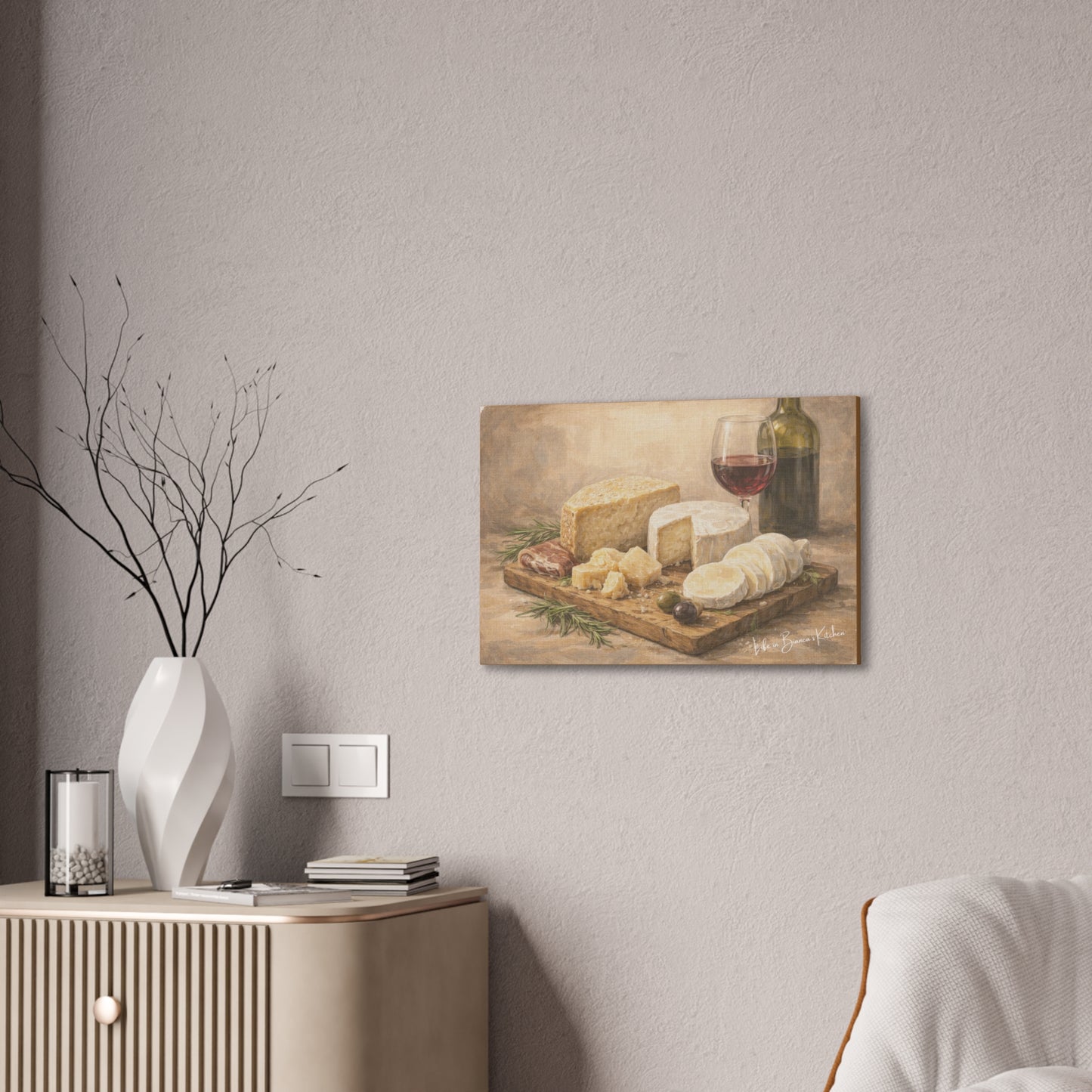 Rustic Cheese Still Life (Canvas) | La Tavola Rustica