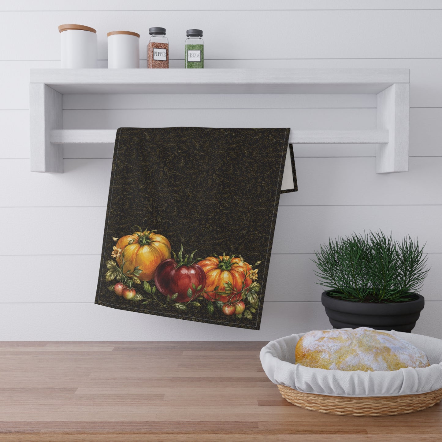 Late Summer Tomatoes Botanical Tea Towel