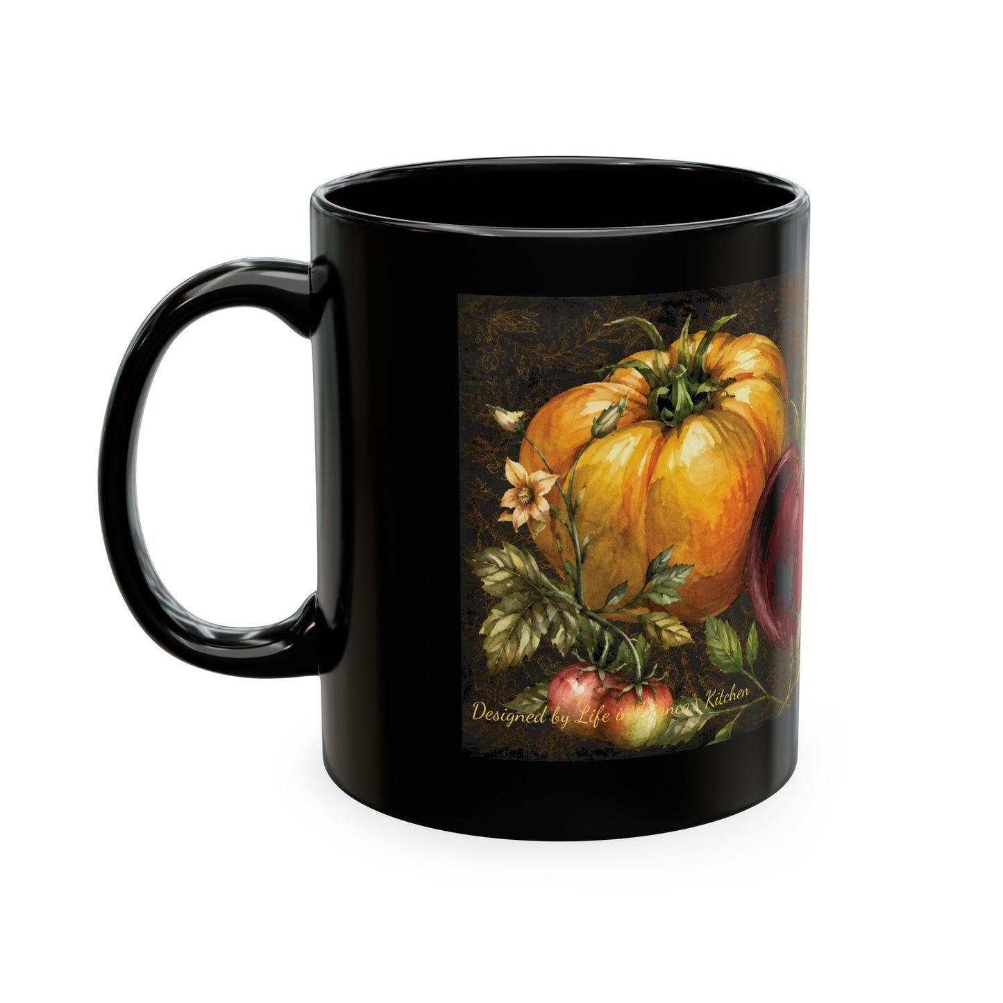 Late Summer Tomatoes Botanical Collector's Mug — Black Ceramic