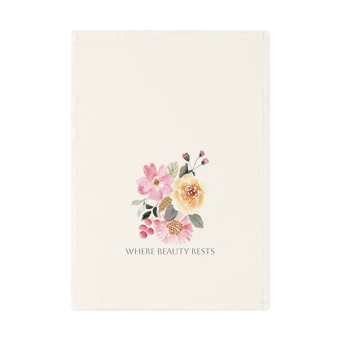 Where Beauty Rests | Cotton Tea Towel – Spring Botanical