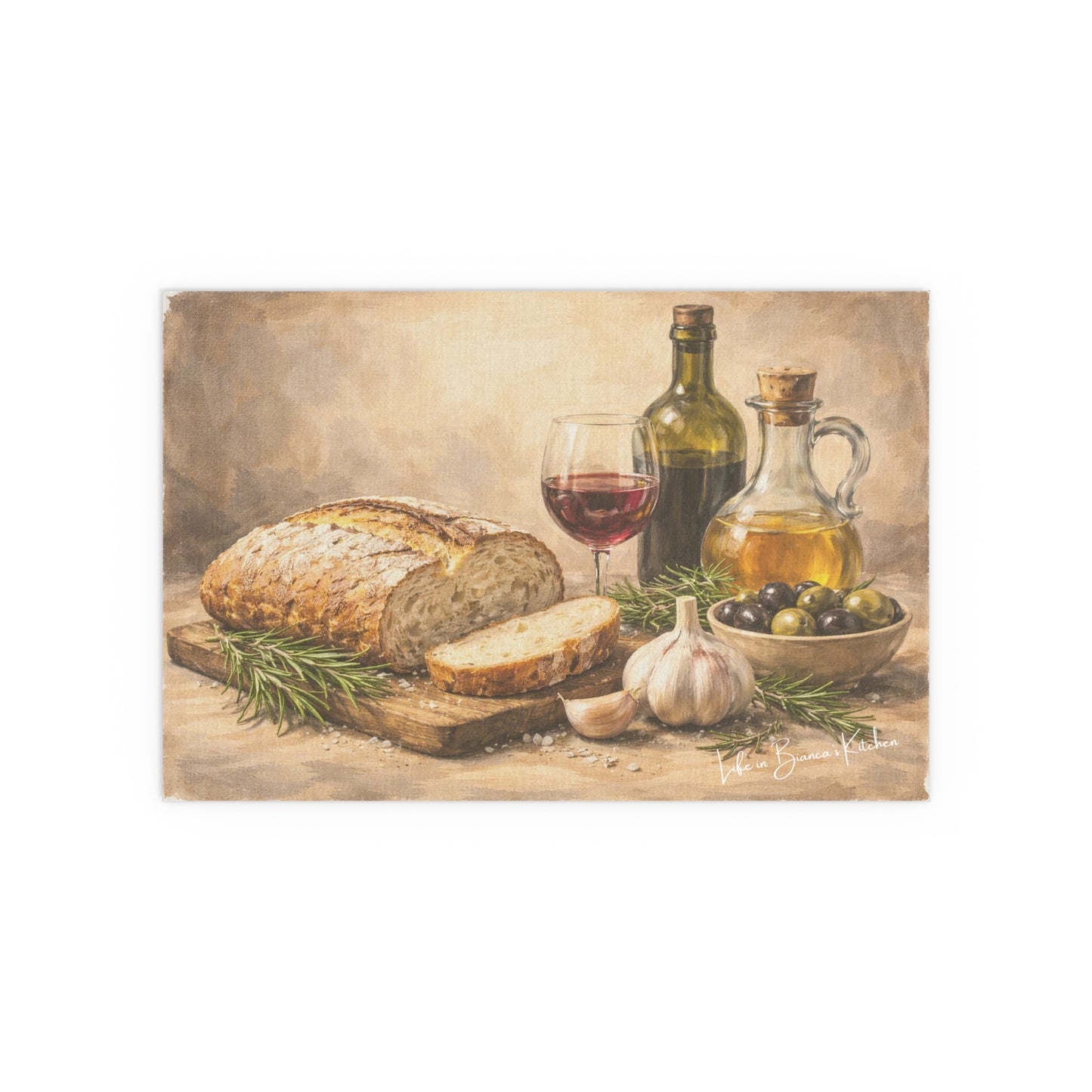 Rustic Bread Still Life (Silk Poster )  | La Tavola Rustica