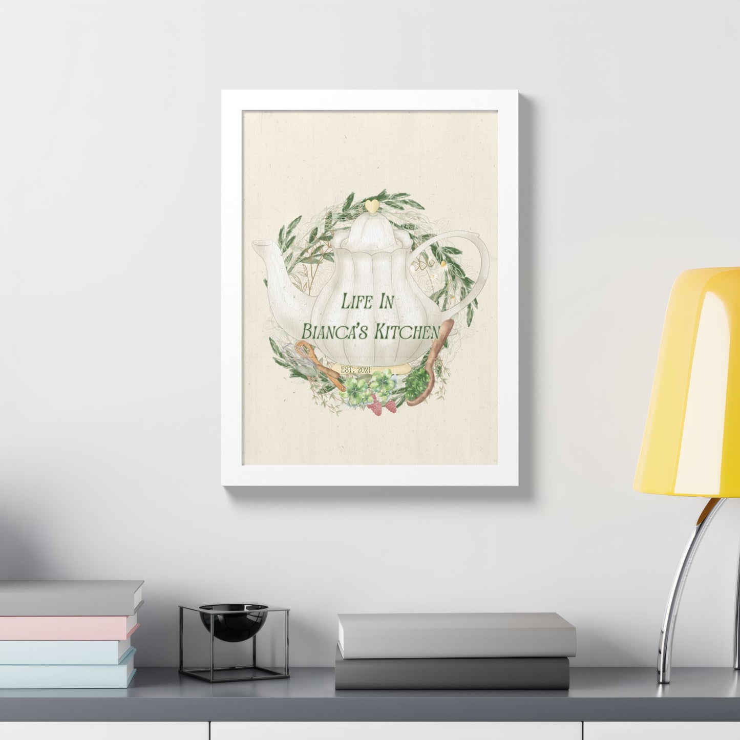 Life in Bianca’s Kitchen Framed Crest Print | Kitchen Garden Collection