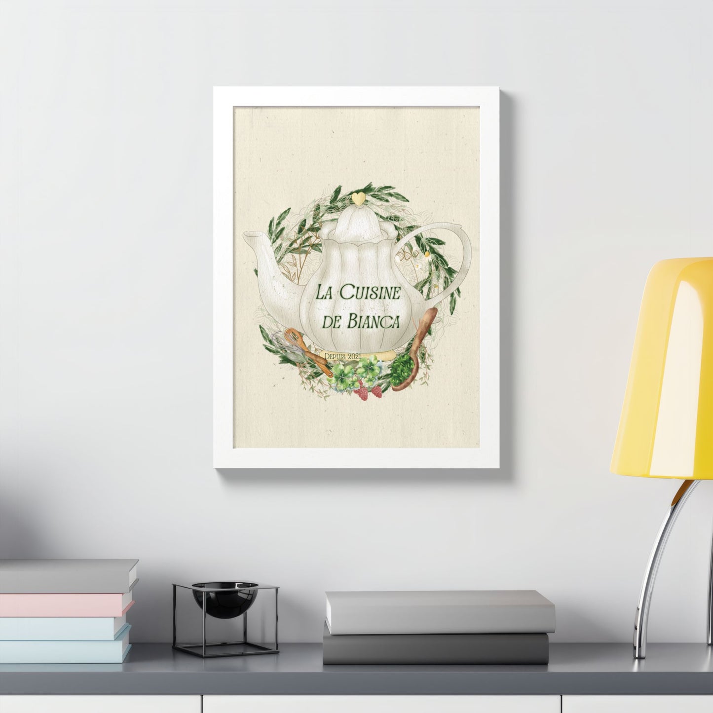 La Cuisine de Bianca Crest Print | French Kitchen Wall Art